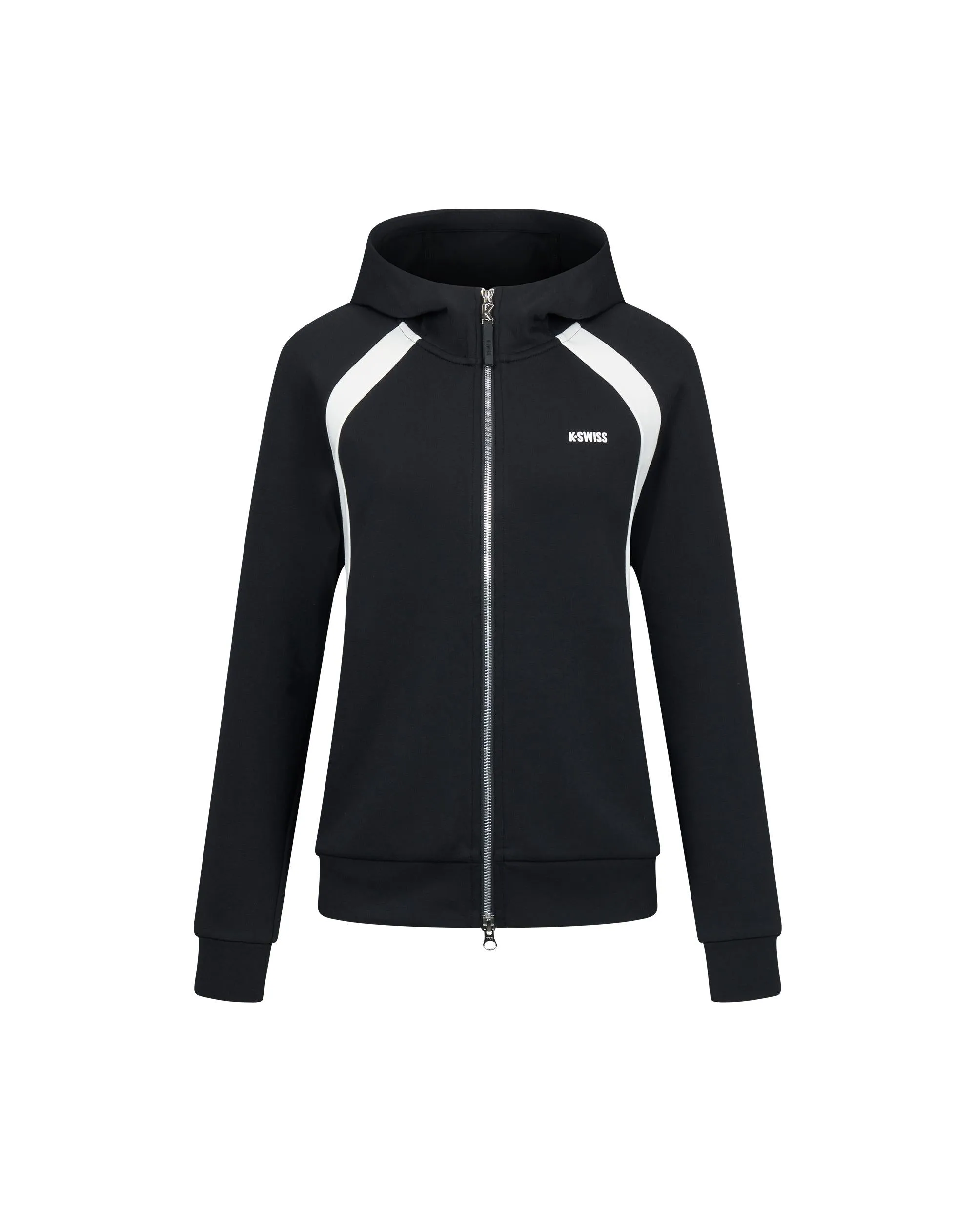1911510-008 | WOMEN'S K-SWISS LOGO COLOR BLOCKS HOODED JACKET | BLACK