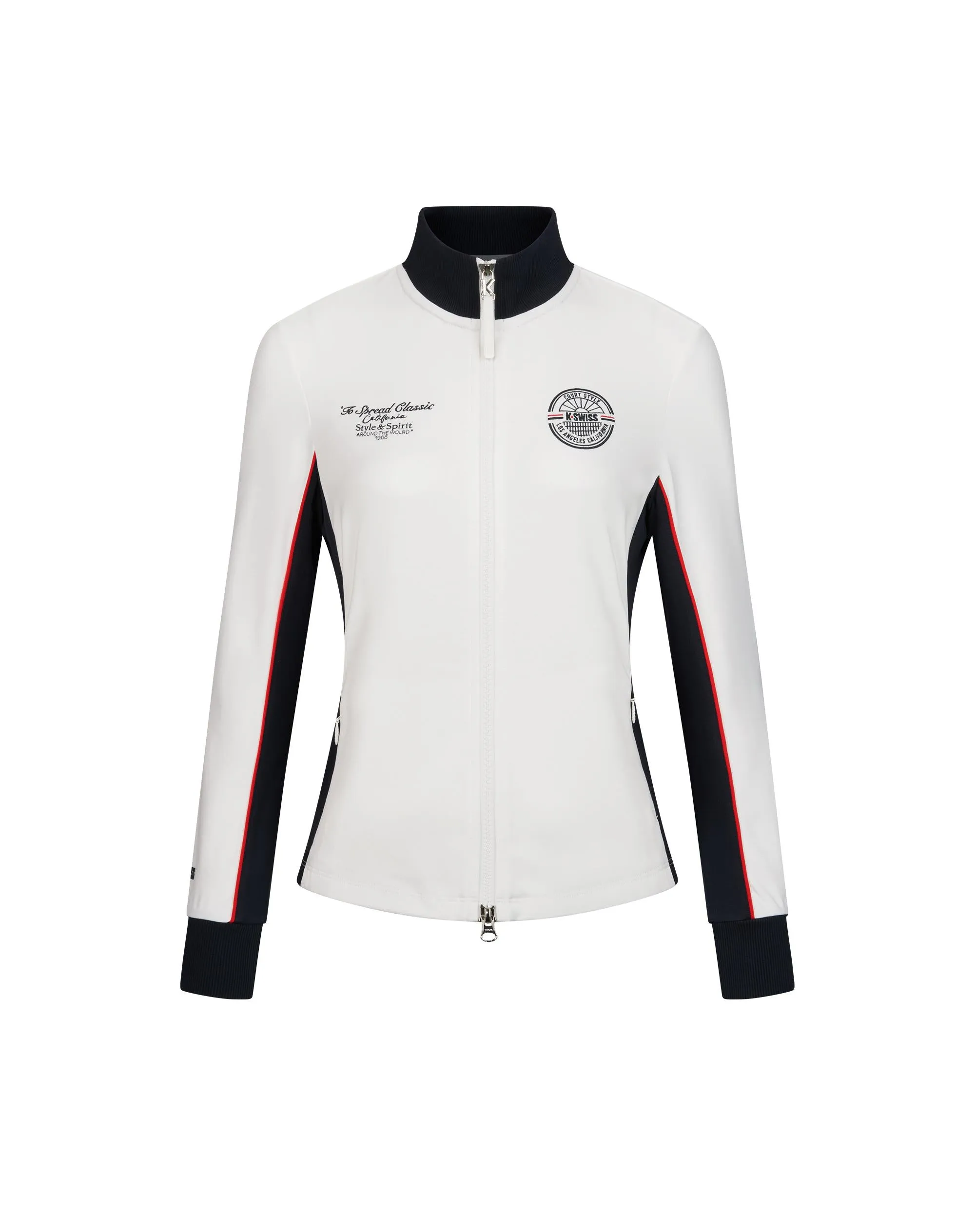 1911549-161 | WOMEN'S LOGO COLOR BLOCKS STAND COLLAR JACKET | WHITE