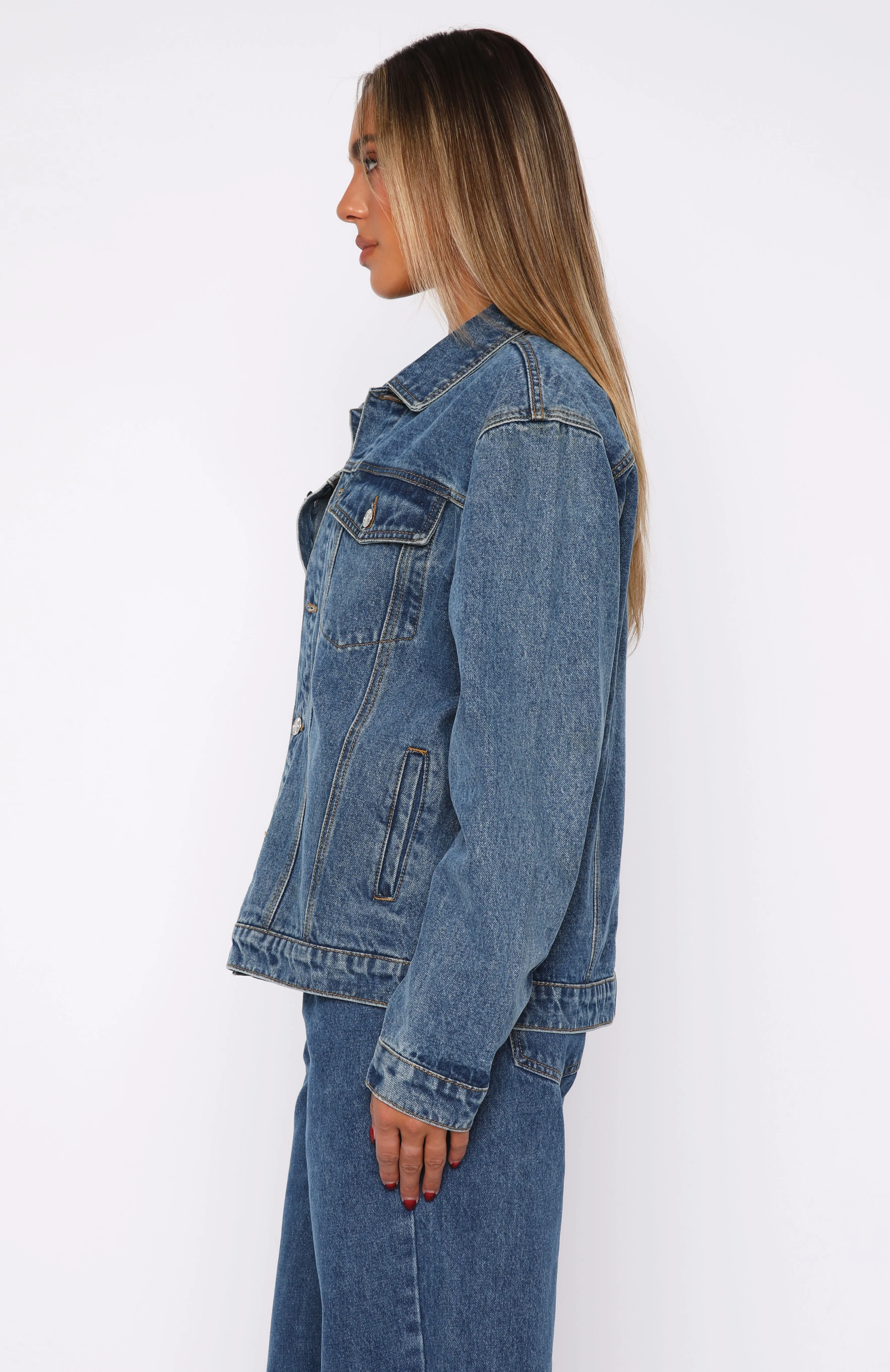 Adriana Oversized Denim Jacket Admiral Blue