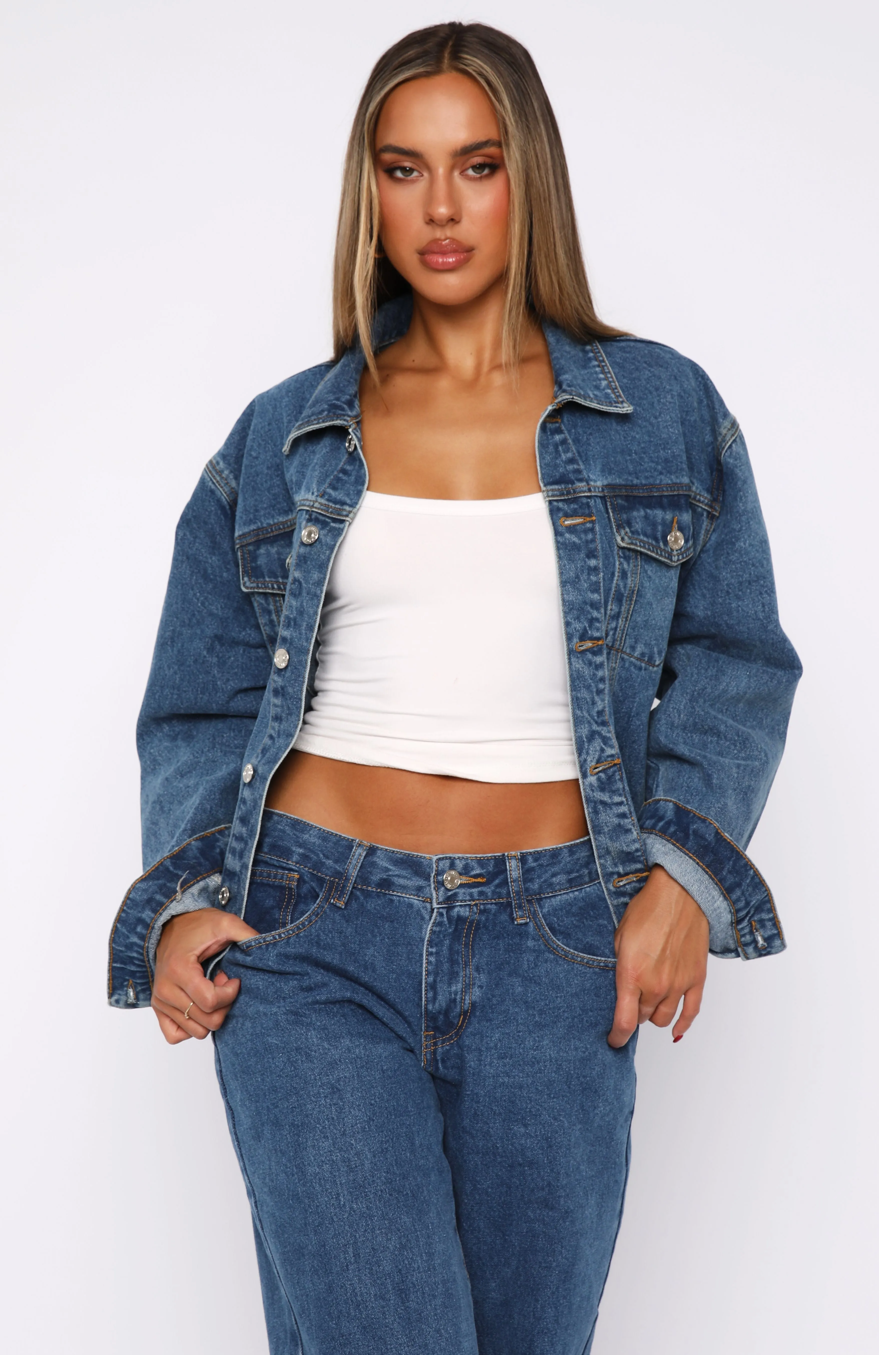 Adriana Oversized Denim Jacket Admiral Blue