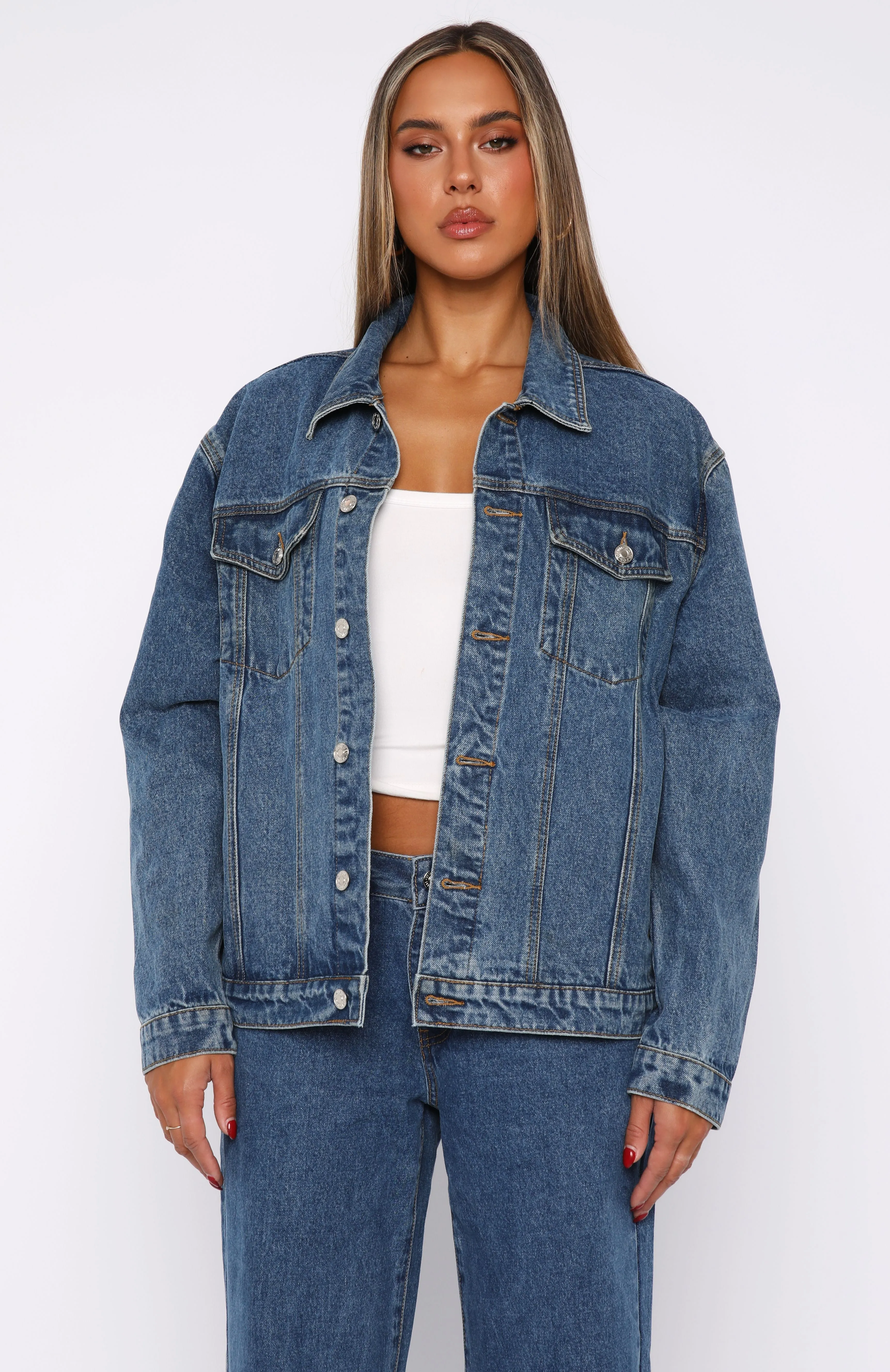 Adriana Oversized Denim Jacket Admiral Blue