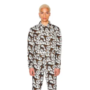 Art Denim Jacket 'Faces Print'
