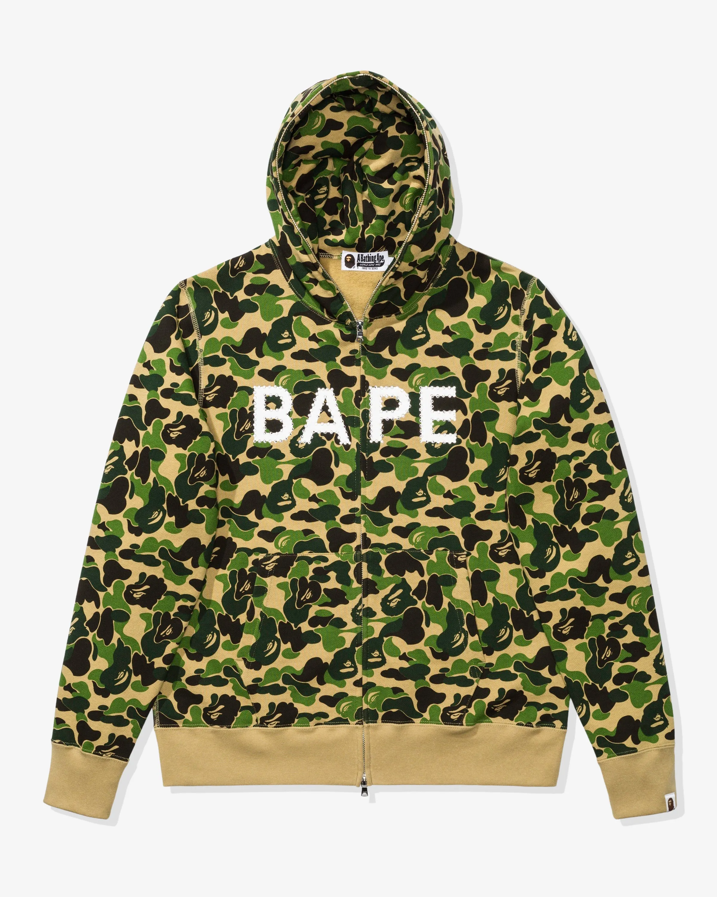 BAPE ABC CAMO SWAROVSKI FULL ZIP HOODIE - GREEN