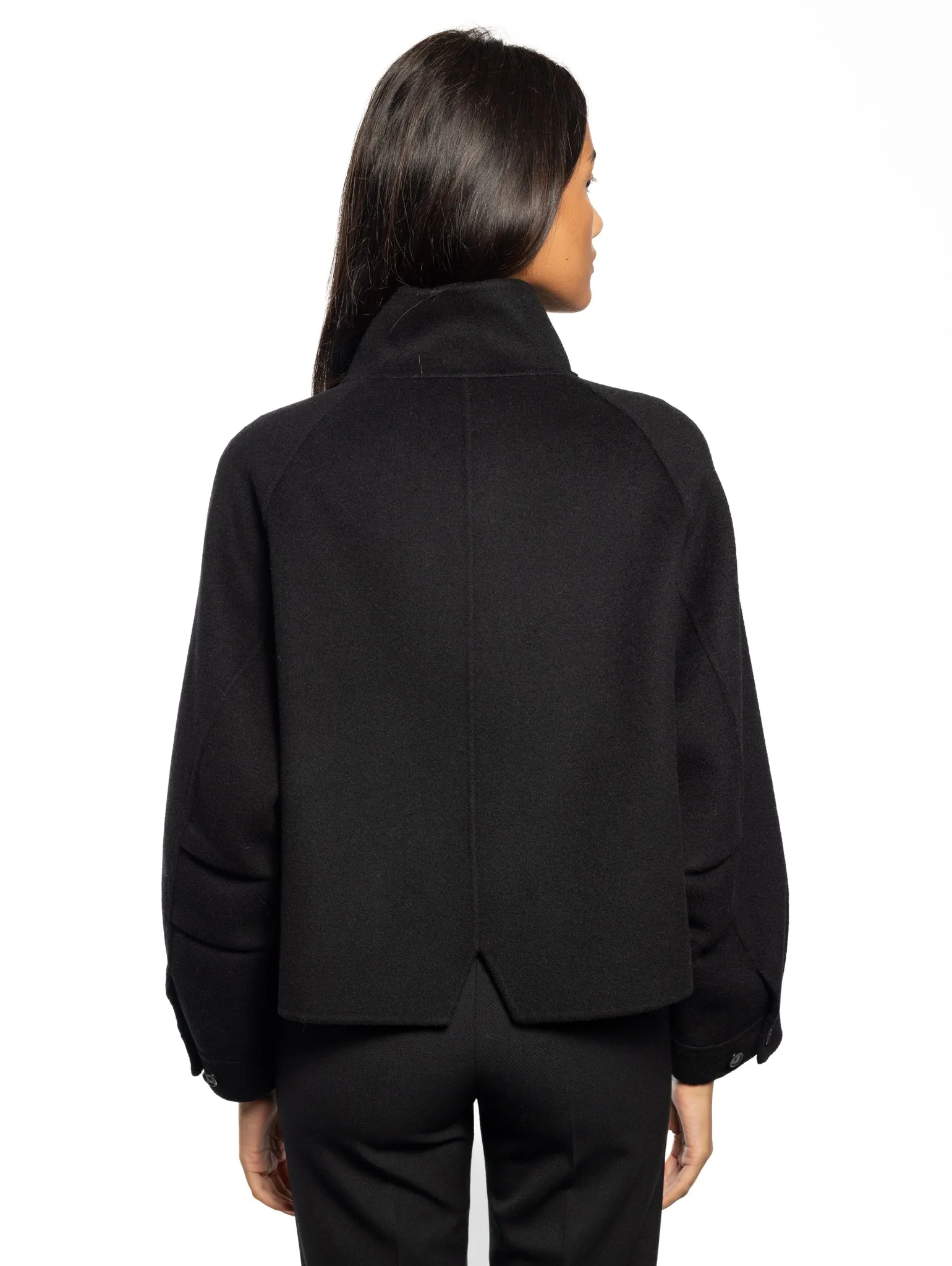 Black Wool Double Coat