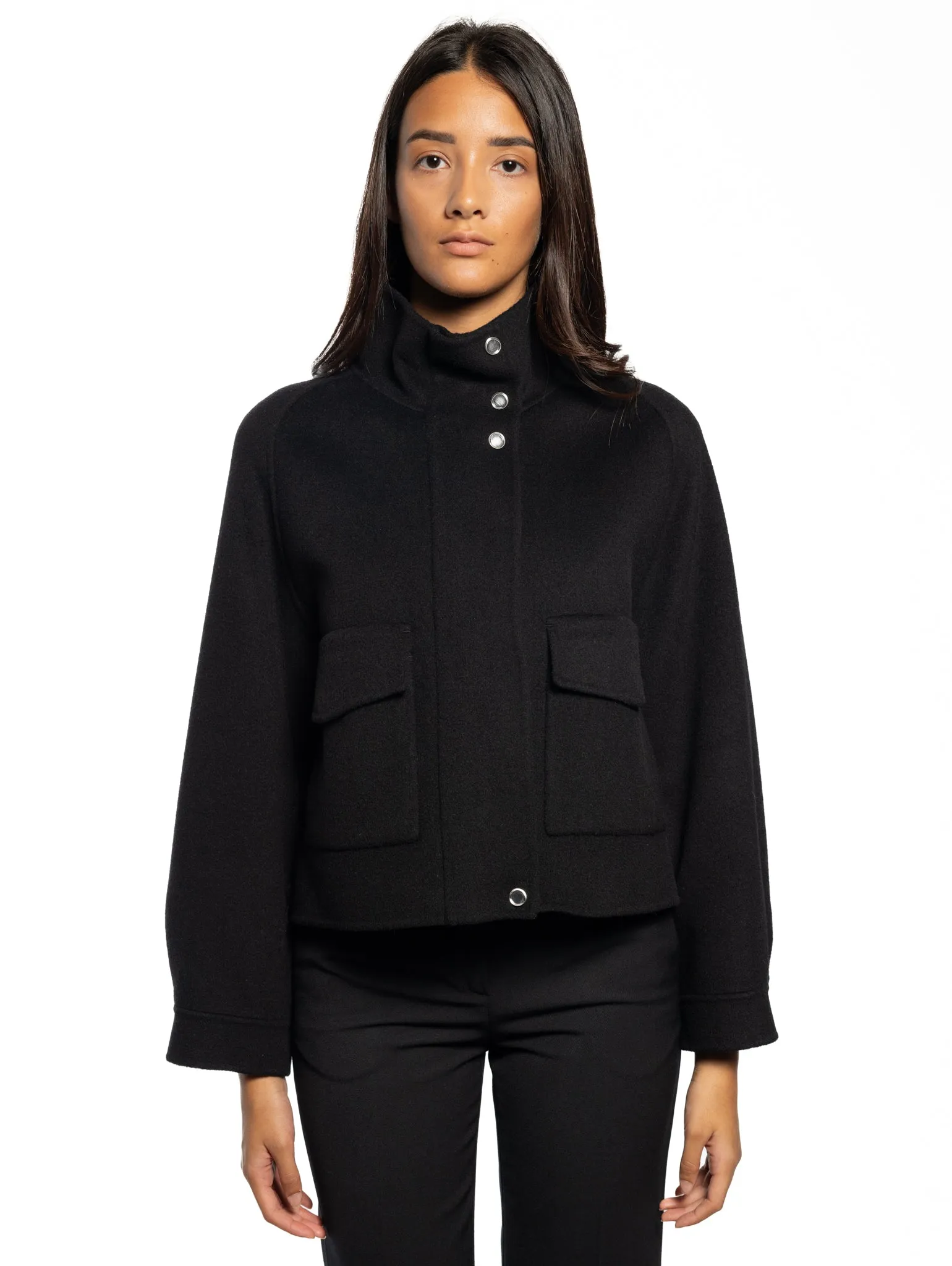 Black Wool Double Coat