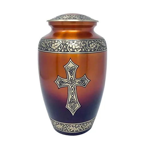 Blessings of Christ Sunset Gold Finish Cross Urn