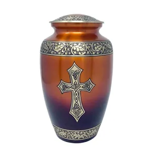 Blessings of Christ Sunset Gold Finish Cross Urn