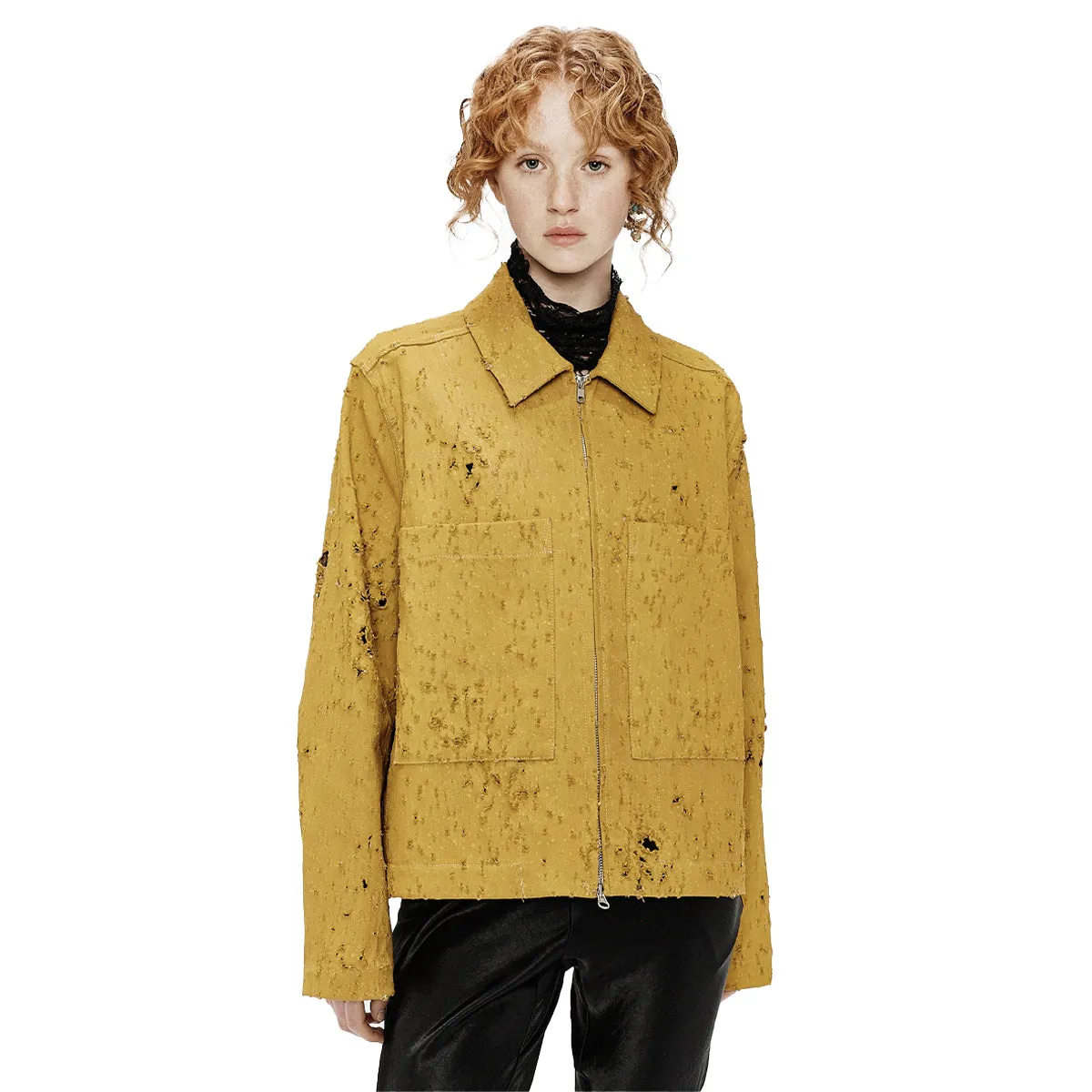 Bullet Hole Denim Jacket 'Mustard'
