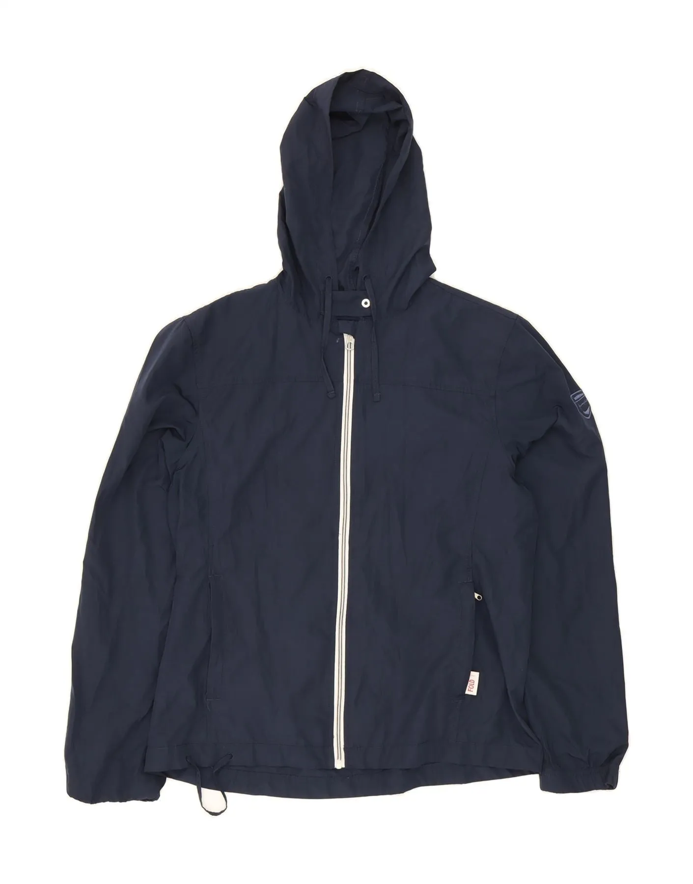 CHAMPION Womens Hooded Windbreaker Jacket UK 16 Large Navy Blue