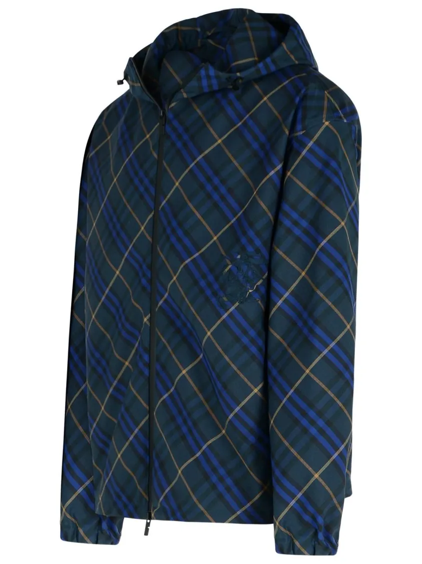 'Check' Navy Nylon Jacket