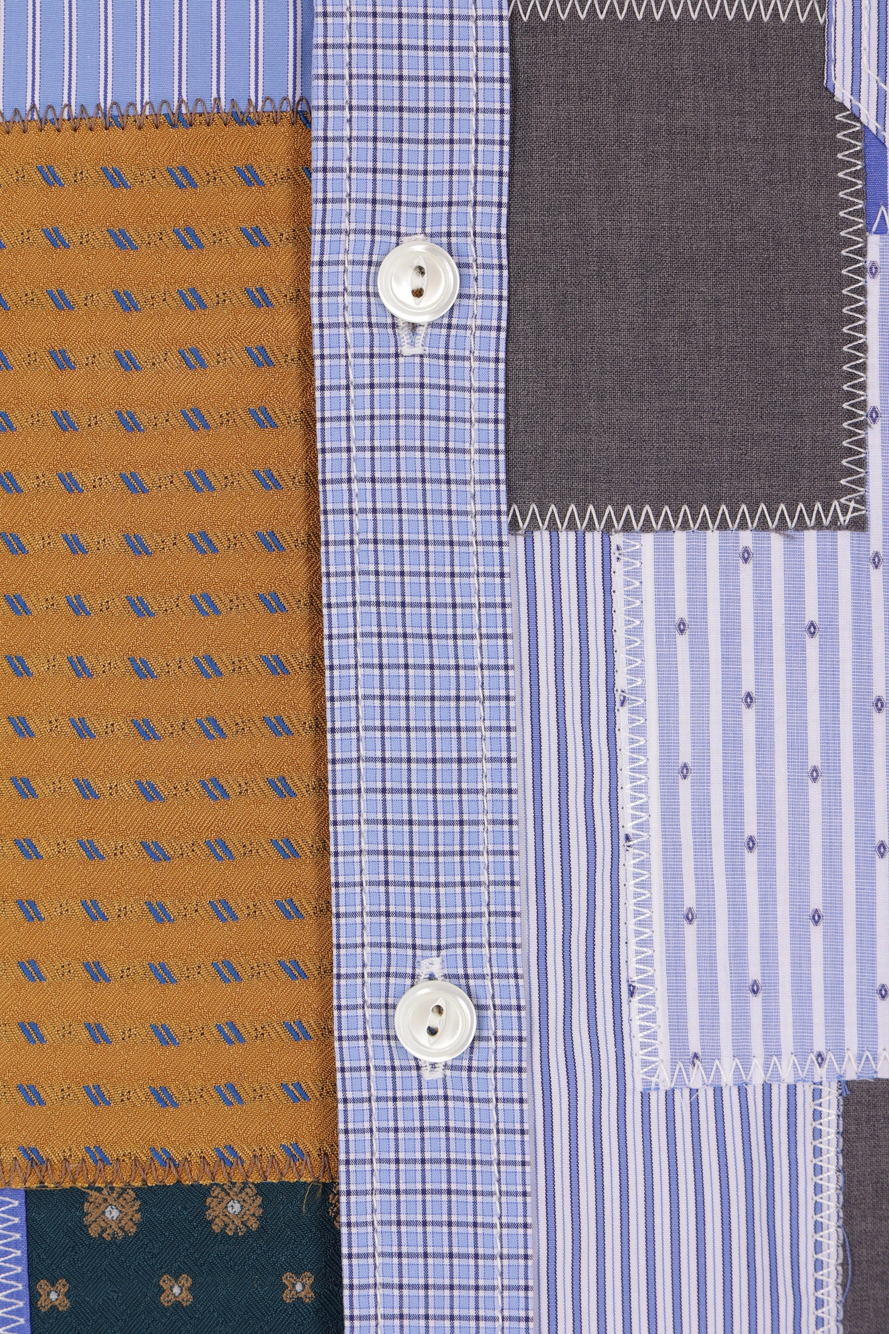 check poplin patchwork shirt