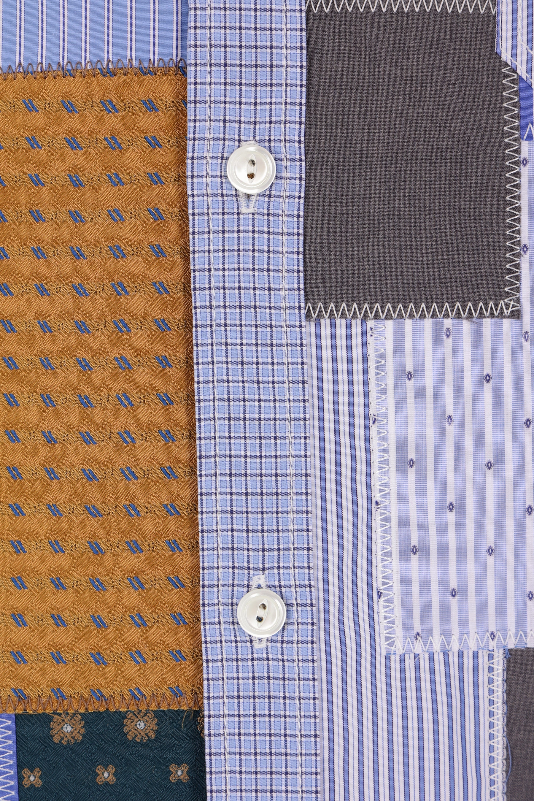 check poplin patchwork shirt