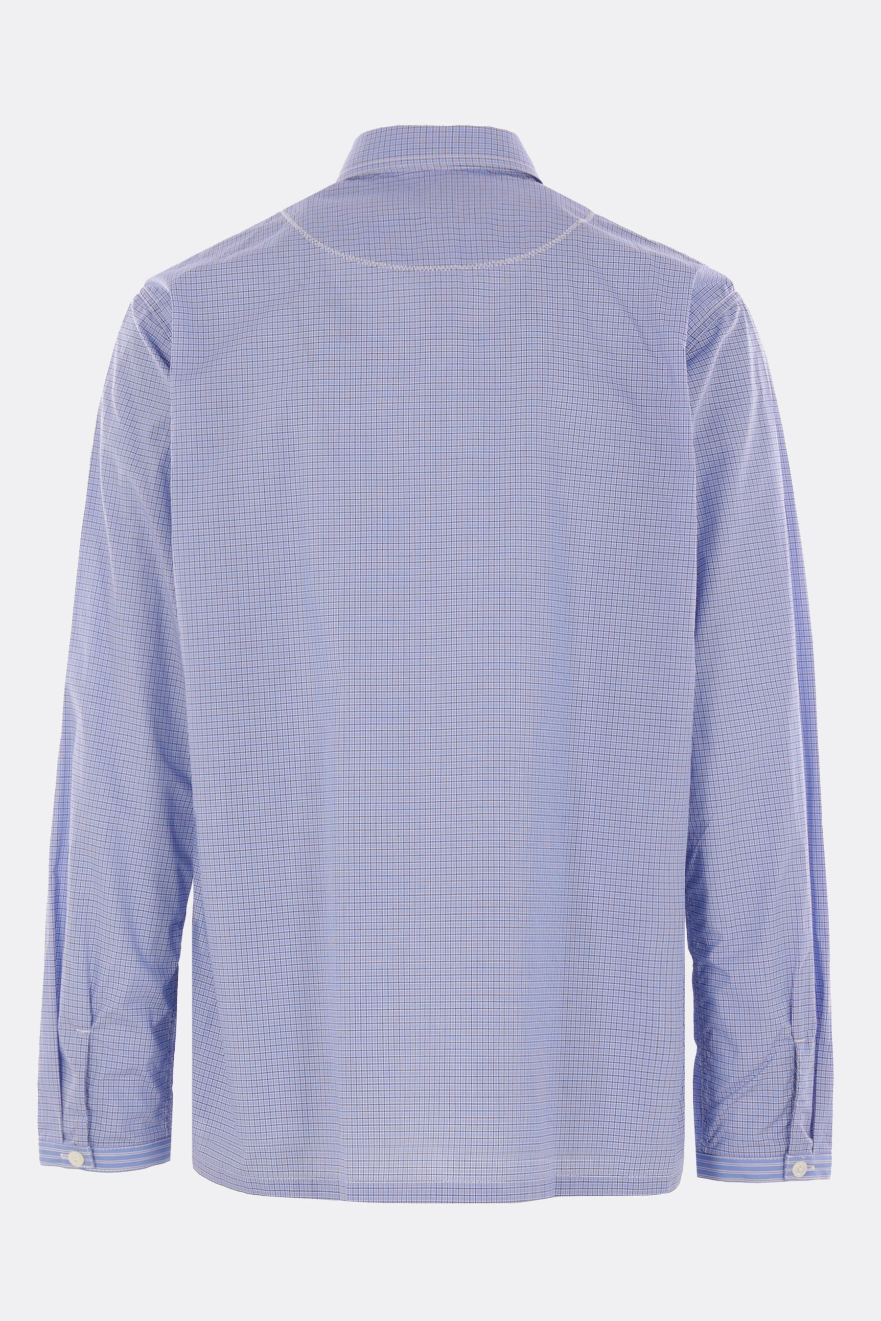 check poplin patchwork shirt