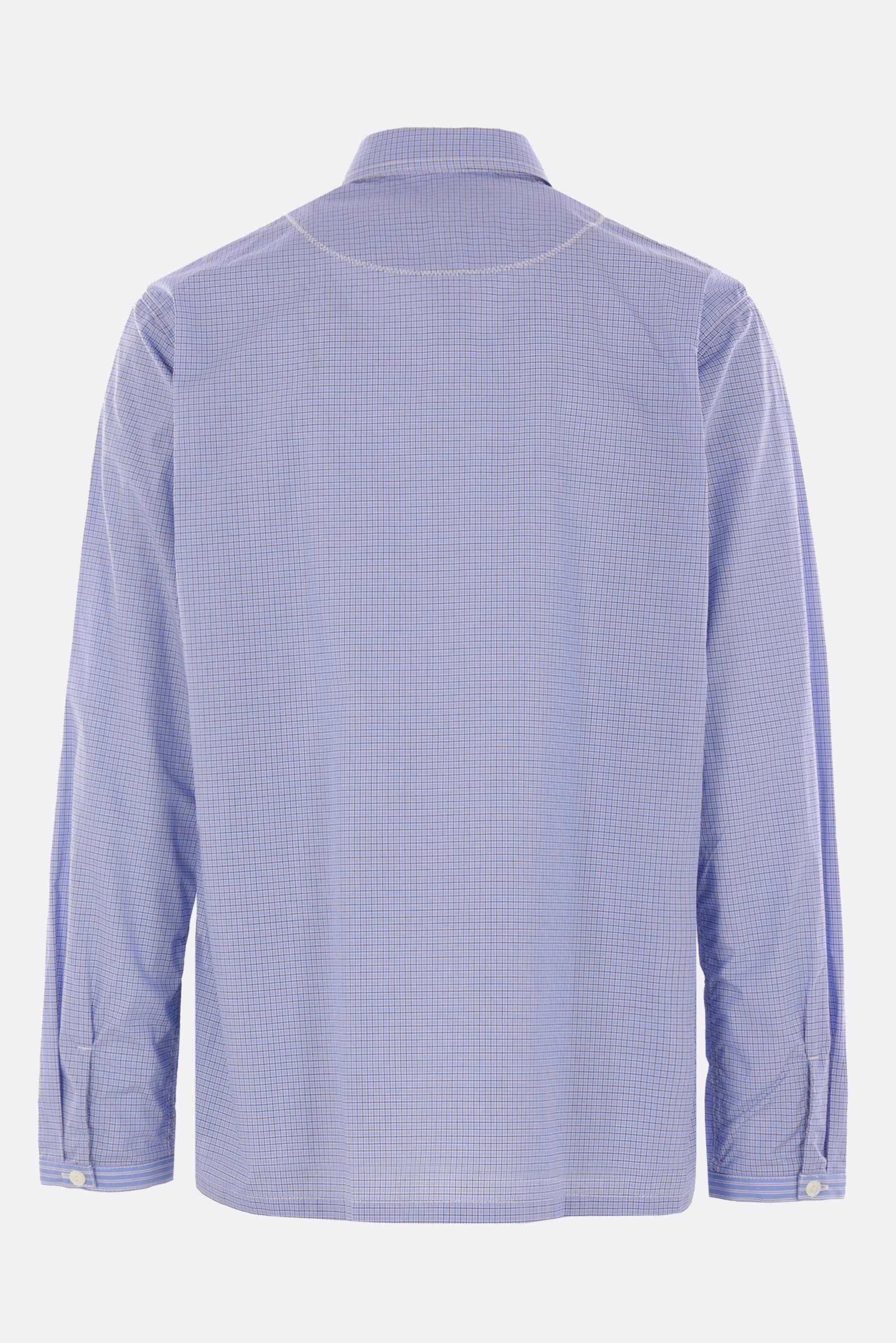 check poplin patchwork shirt