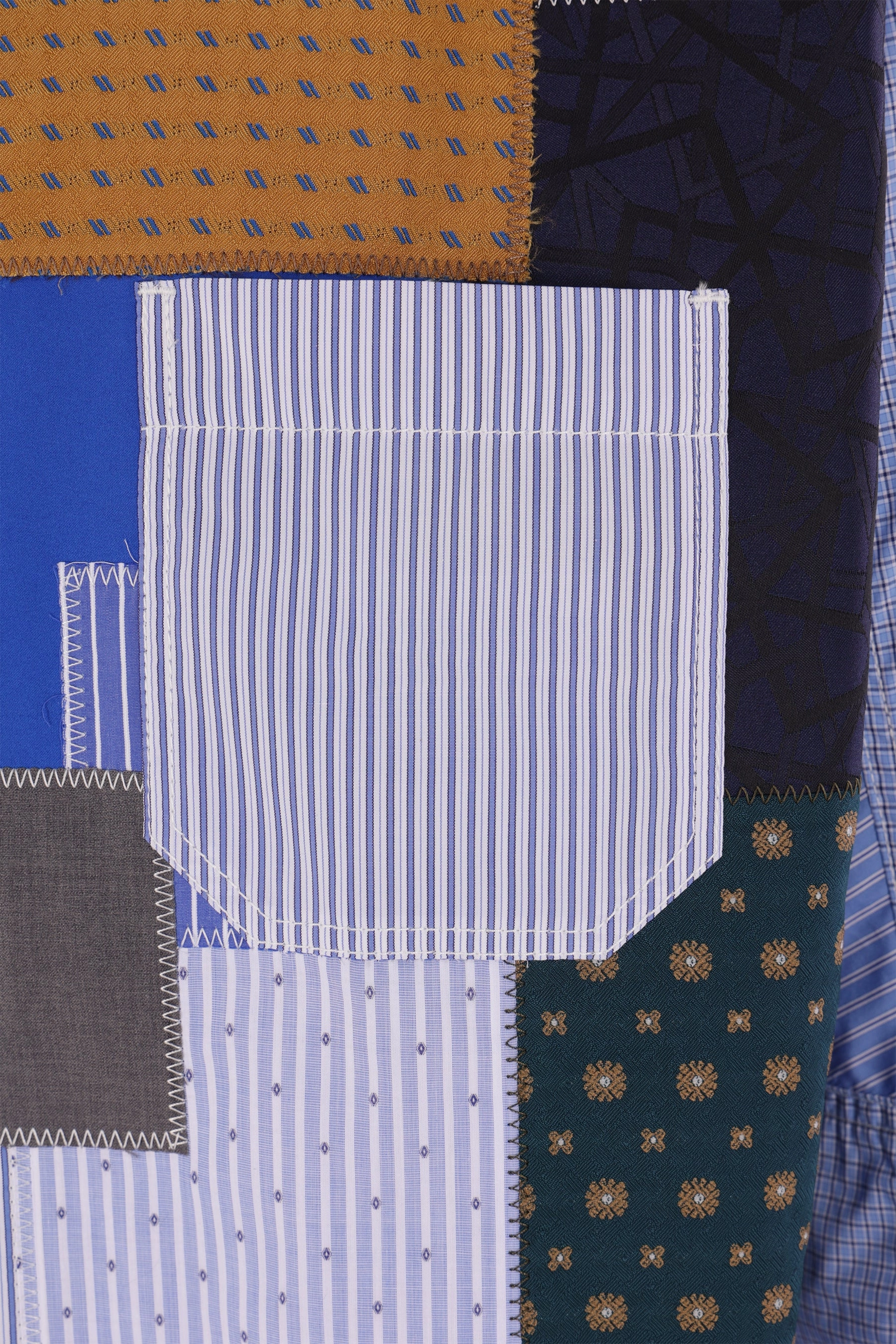 check poplin patchwork shirt