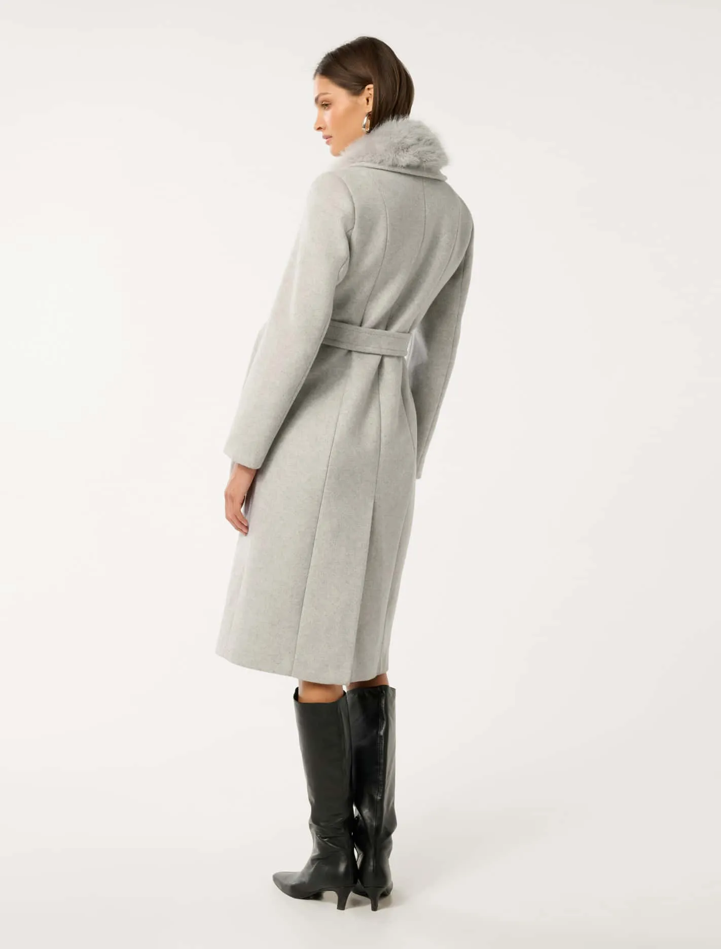 Chelsea Double Breasted Fur Collar Coat