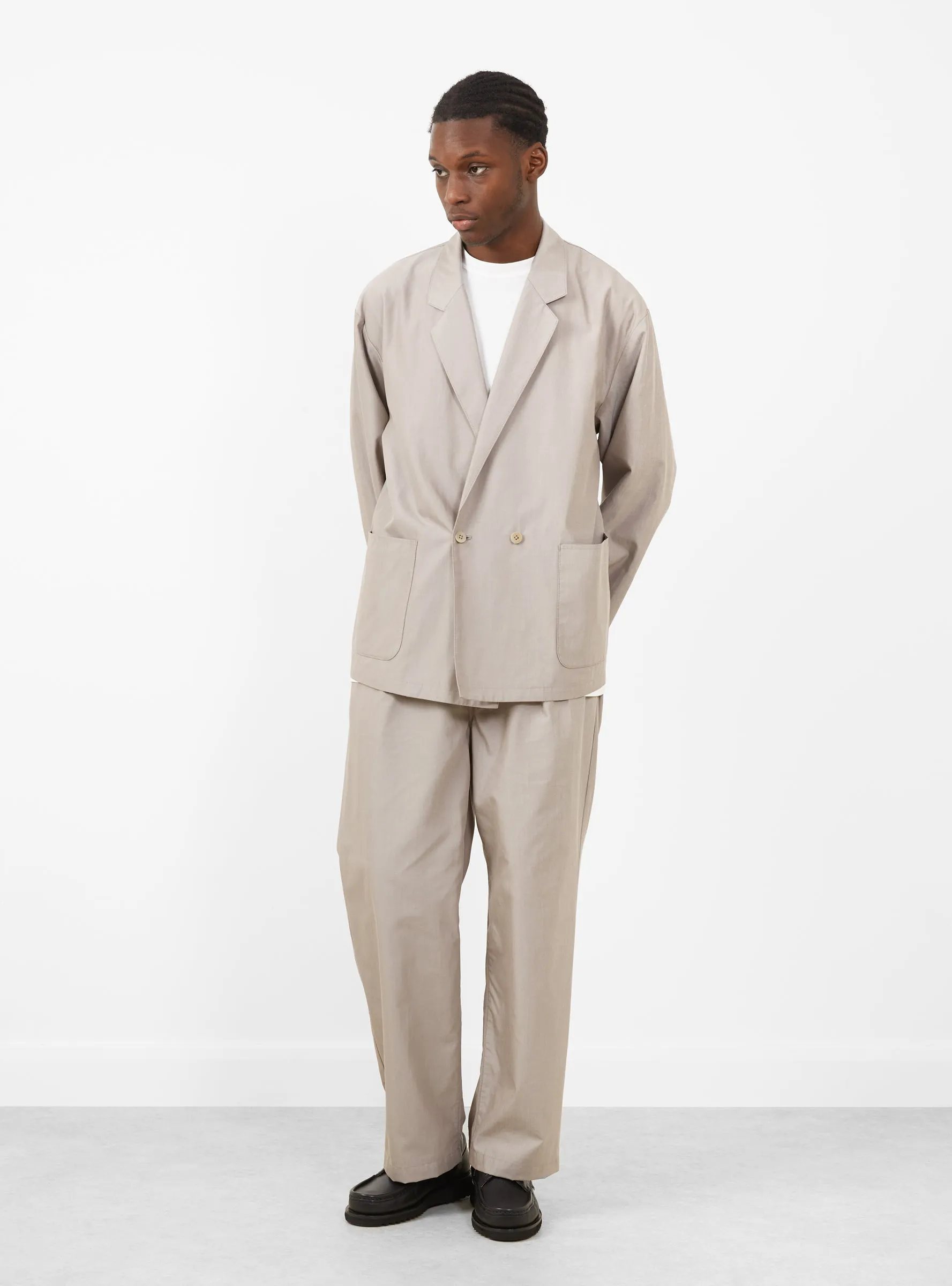 Cupro Mixed Easy Jacket Greige
