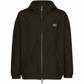 Dolce & Gabbana Black Plaque Windbreaker