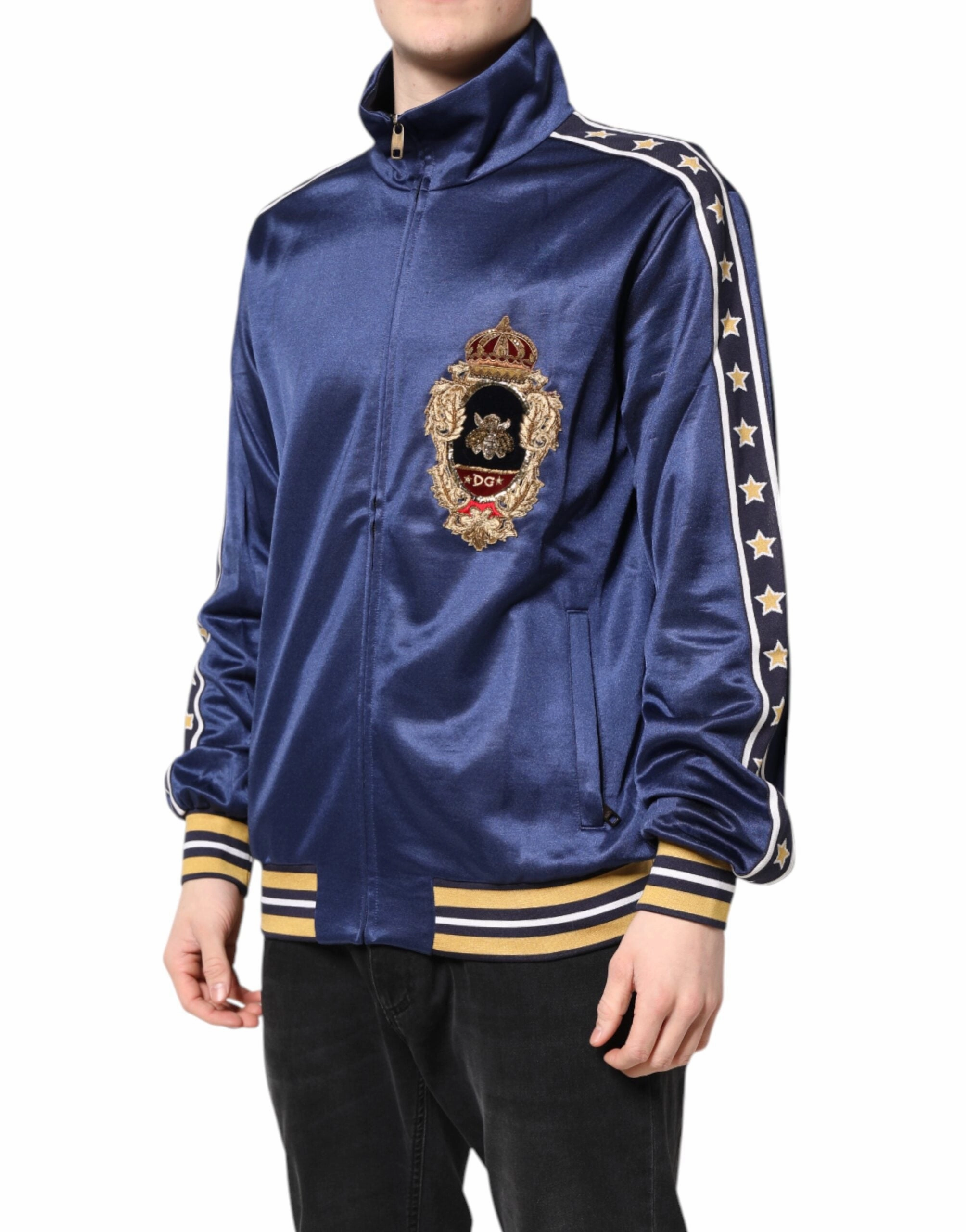 Dolce & Gabbana Nylon Logo Patch Men Bomber Men's Sweater (Pre-Owned)