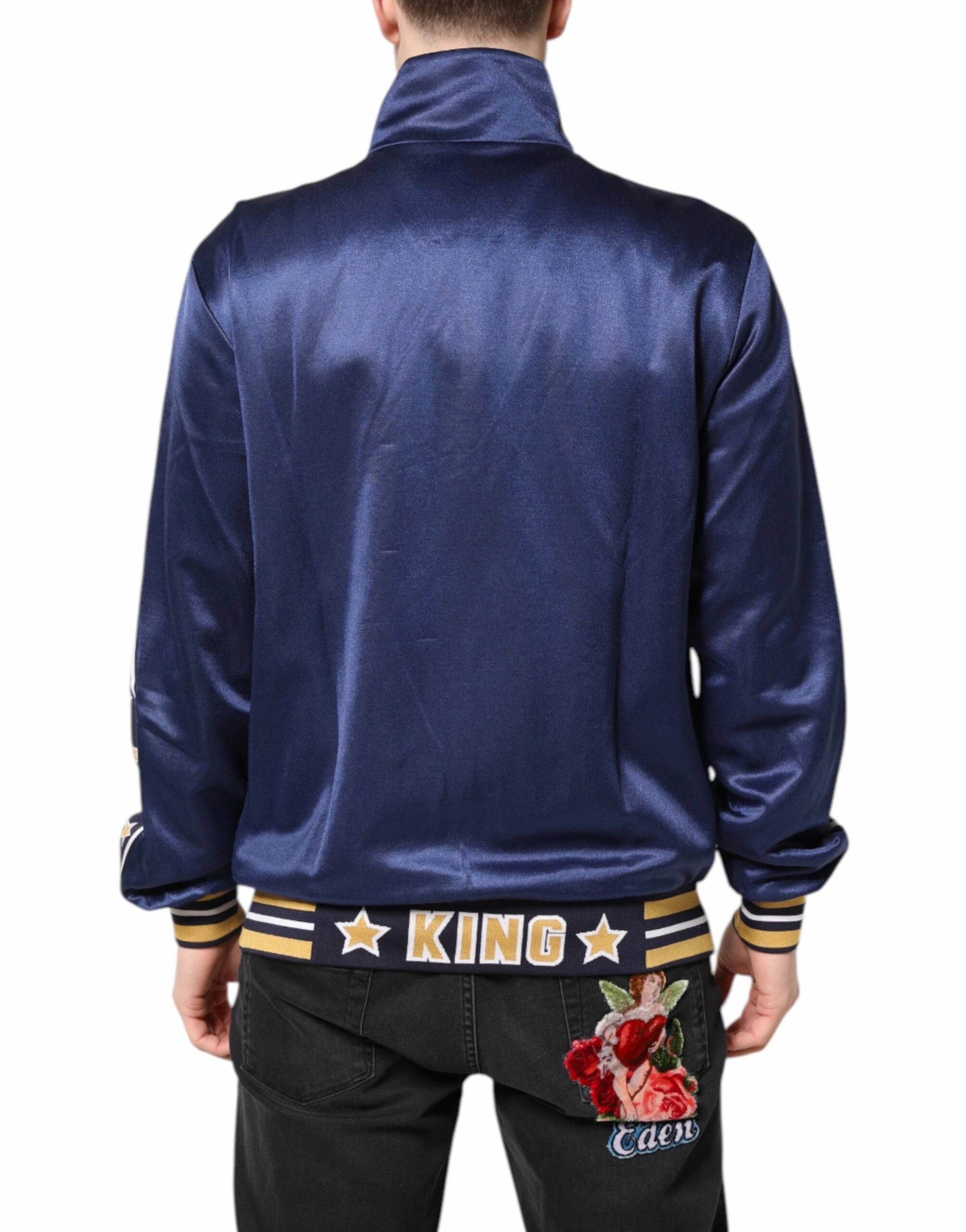Dolce & Gabbana Nylon Logo Patch Men Bomber Men's Sweater (Pre-Owned)