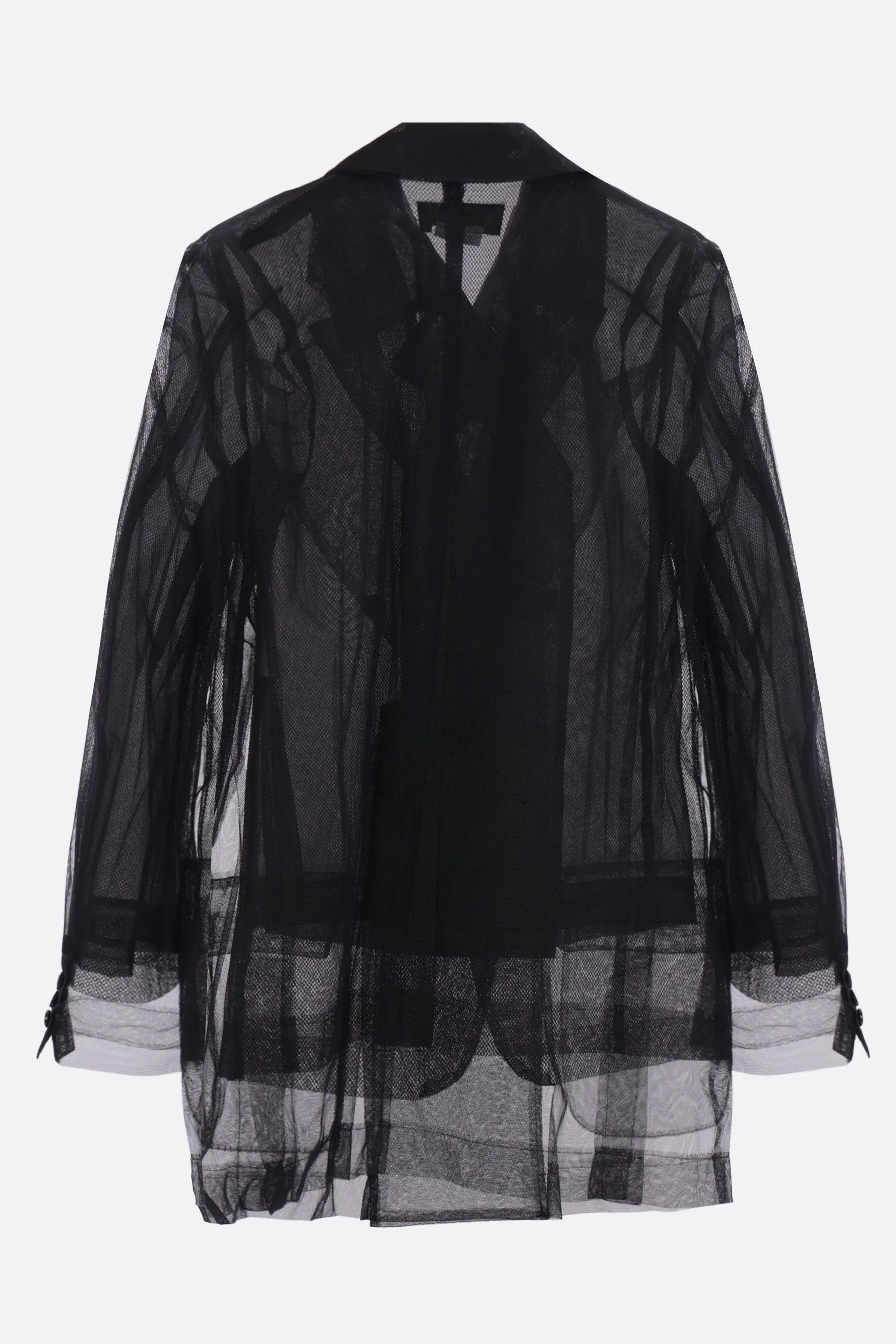 double-breasted jacket in tulle and organza