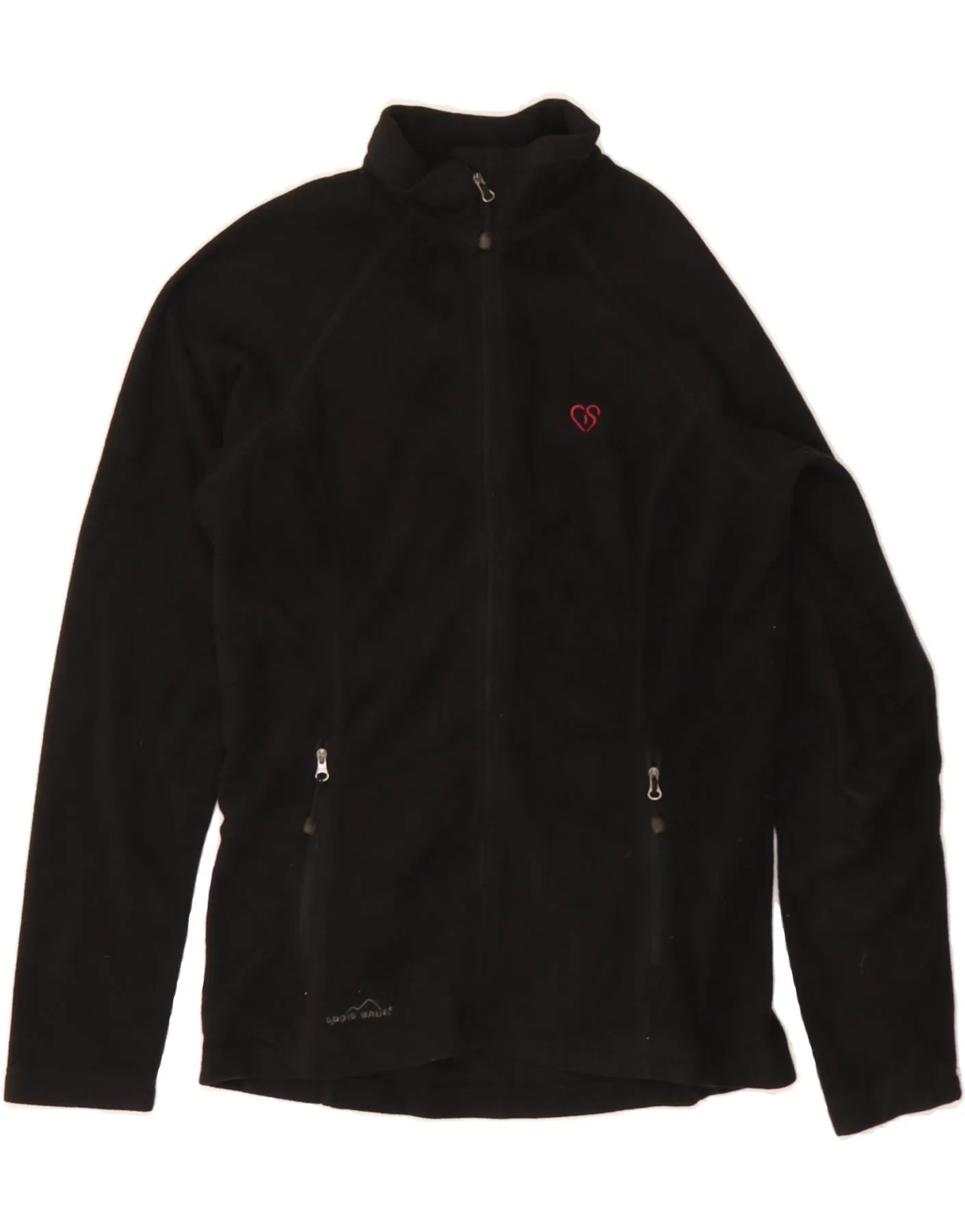 EDDIE BAUER Womens Fleece Jacket UK 10 Small Black Polyester