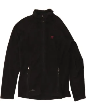 EDDIE BAUER Womens Fleece Jacket UK 10 Small Black Polyester