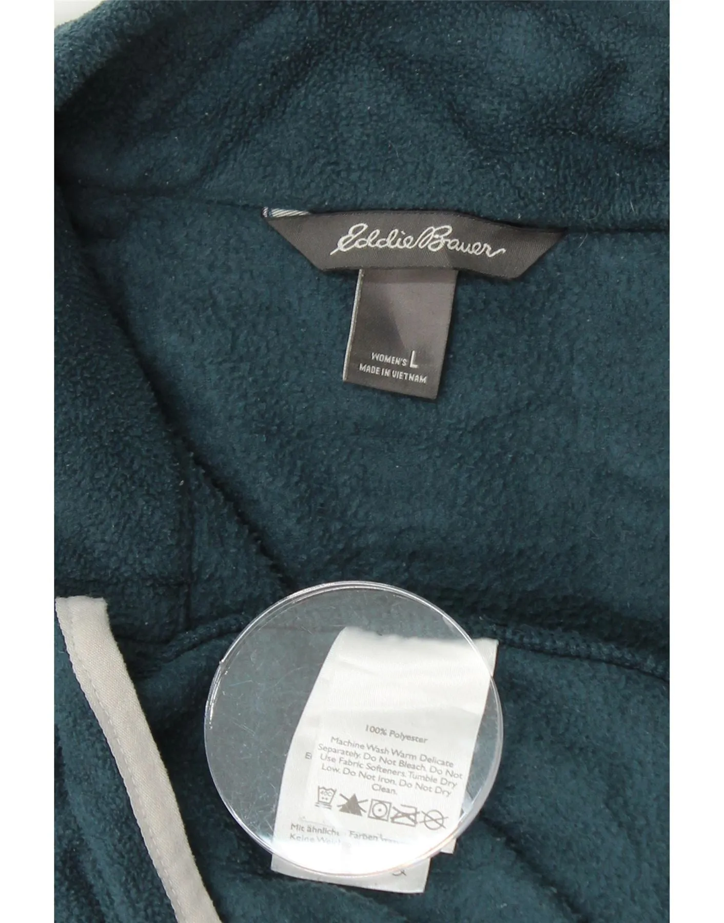 EDDIE BAUER Womens Fleece Jacket UK 16 Large Green Polyester