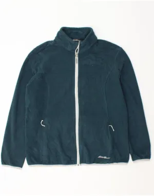 EDDIE BAUER Womens Fleece Jacket UK 16 Large Green Polyester