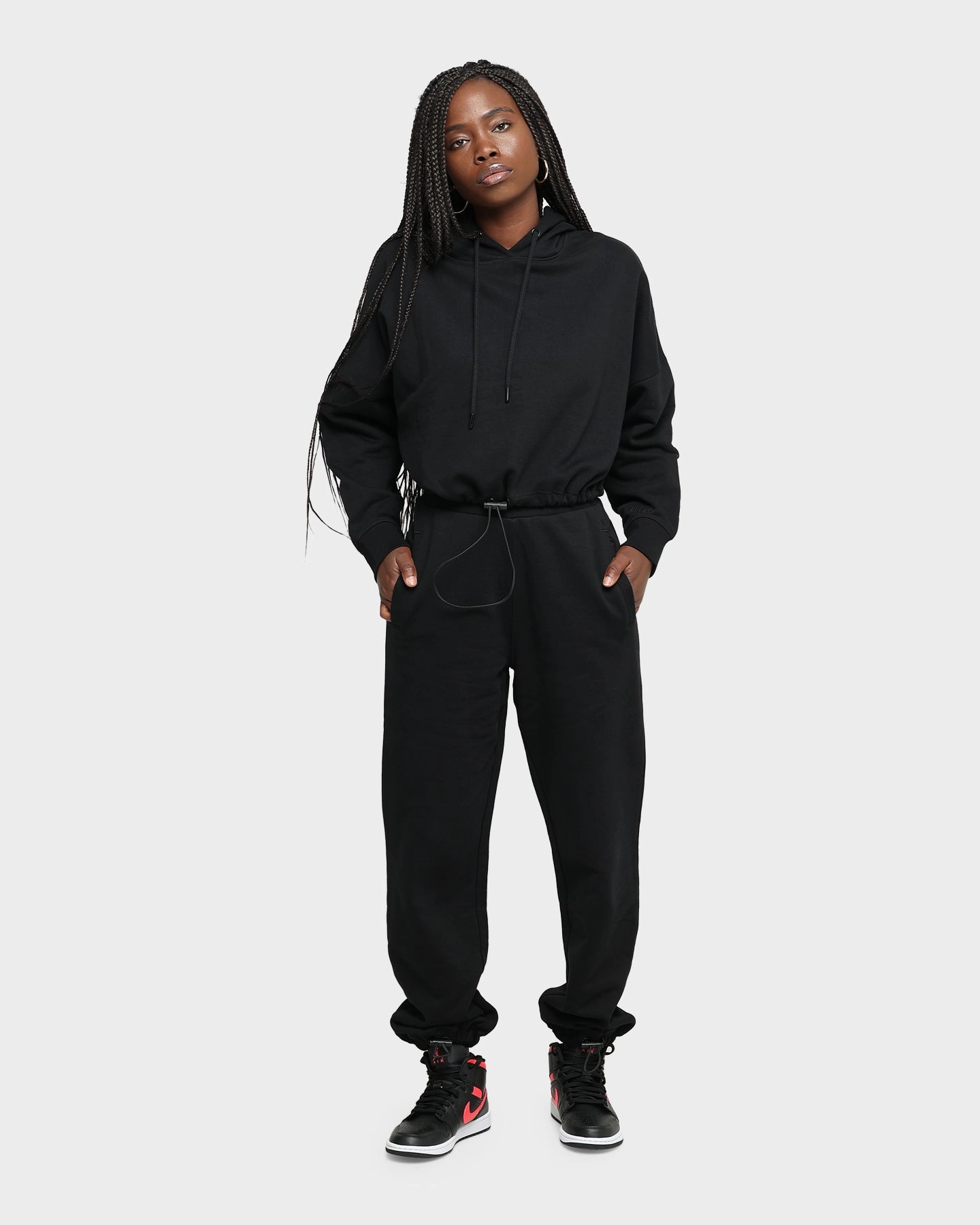 EN ES Women's Social Grace Cropped Hoodie Black