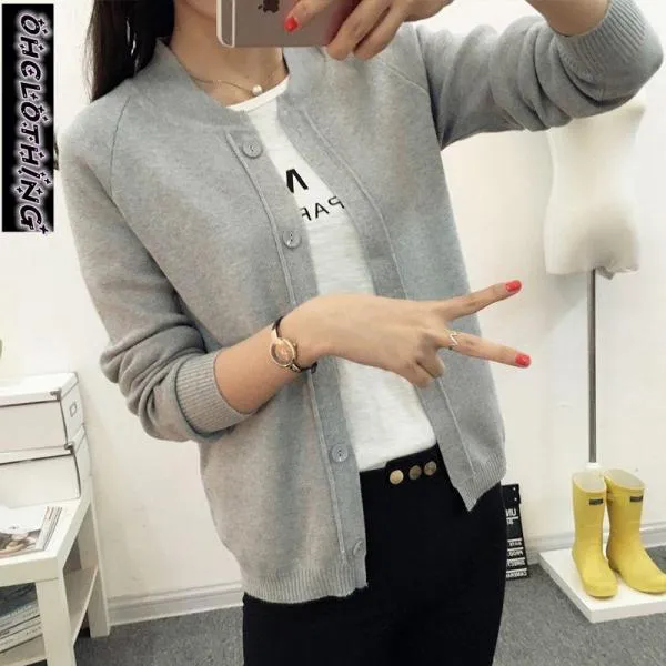 Female Knit Cardigan Sweater Coat Short Female A Little Shawl Knitted Jacket