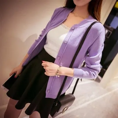 Female Knit Cardigan Sweater Coat Short Female A Little Shawl Knitted Jacket