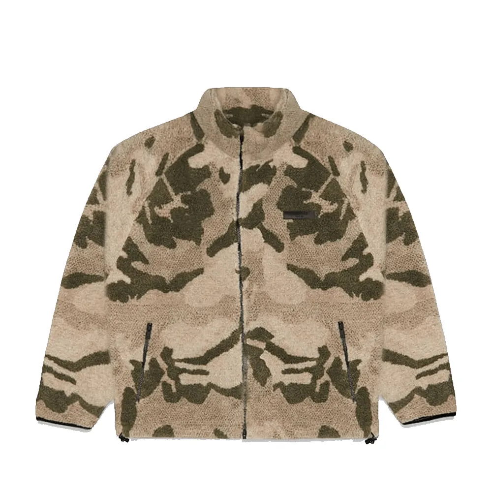 FOG ESSENTIALS SS22 CAMO SHERPA FLEECE ZIP UP JACKET (NEW)
