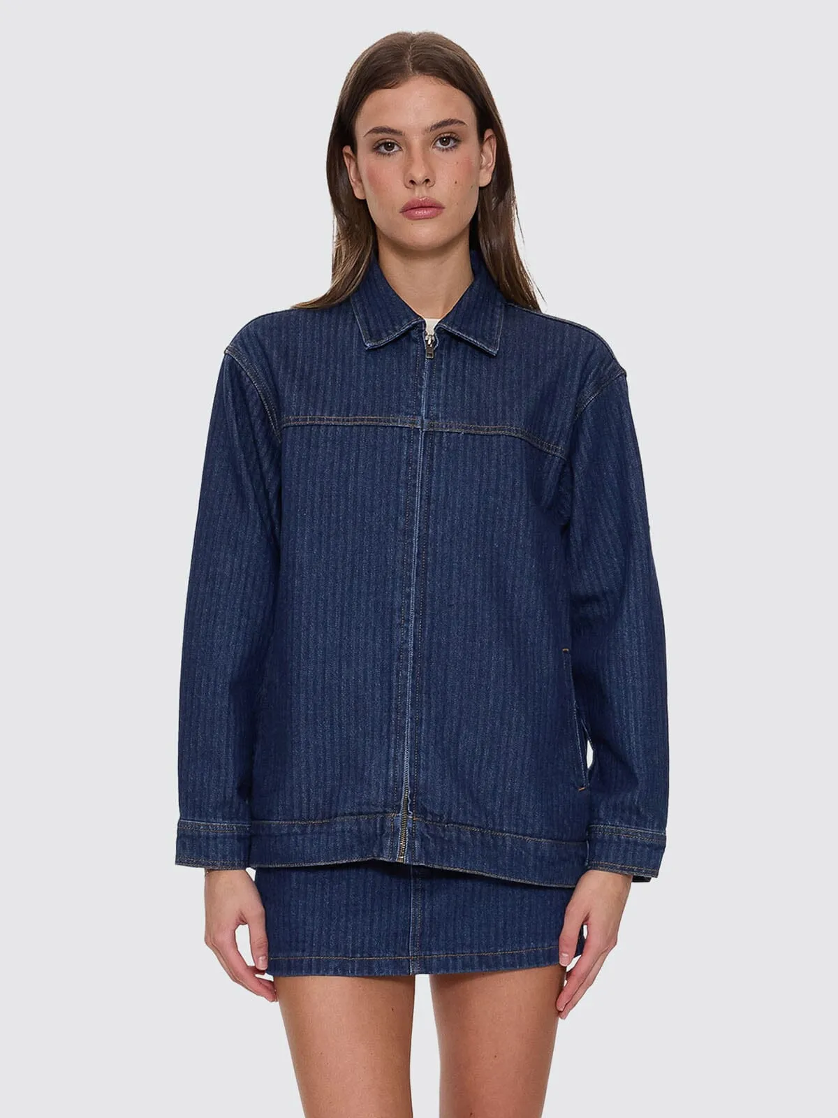 Hayden Jacket - Rib Rinsed Ink