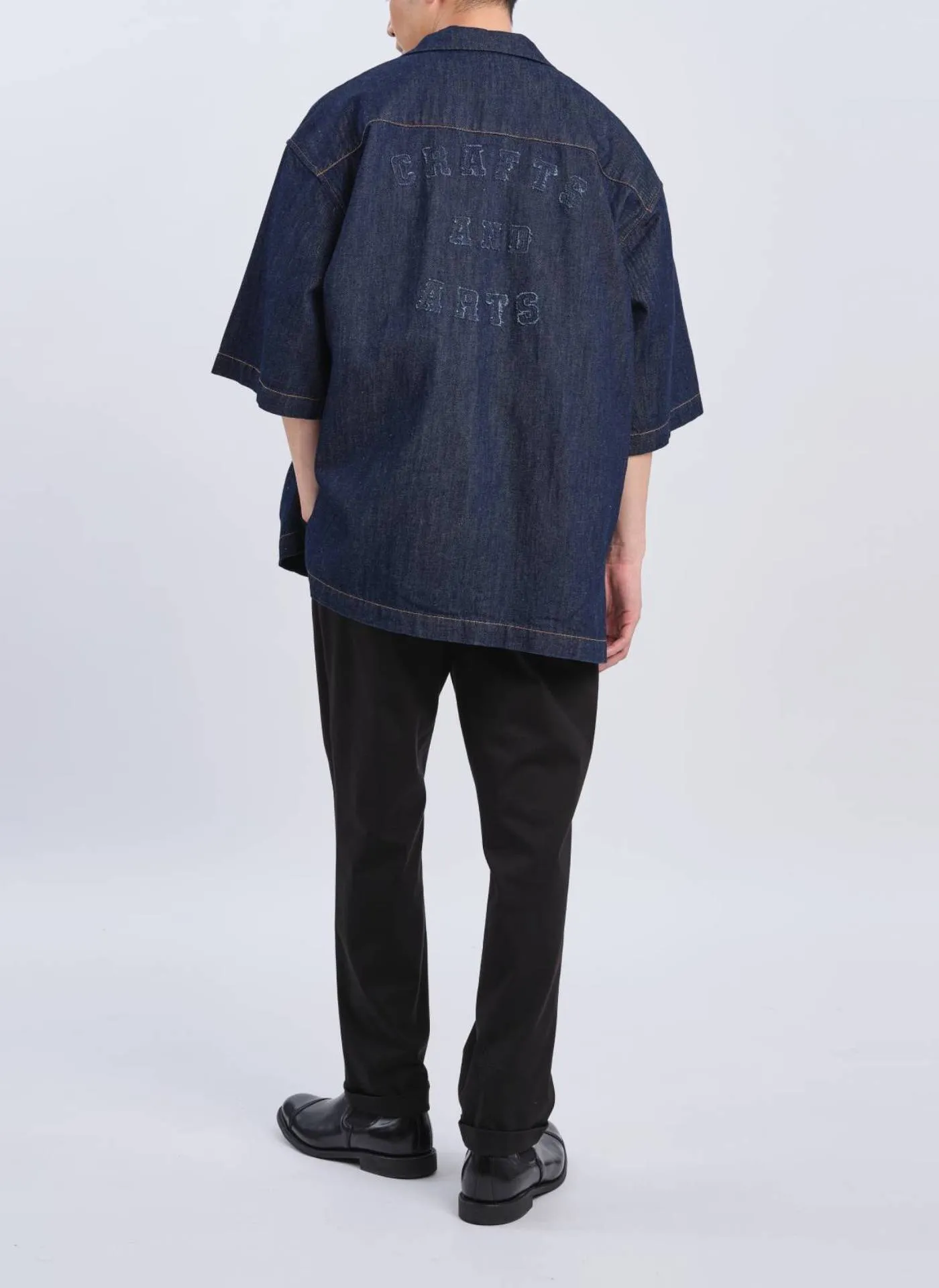 Indigo Cotton linen Denim Shirt Jacket