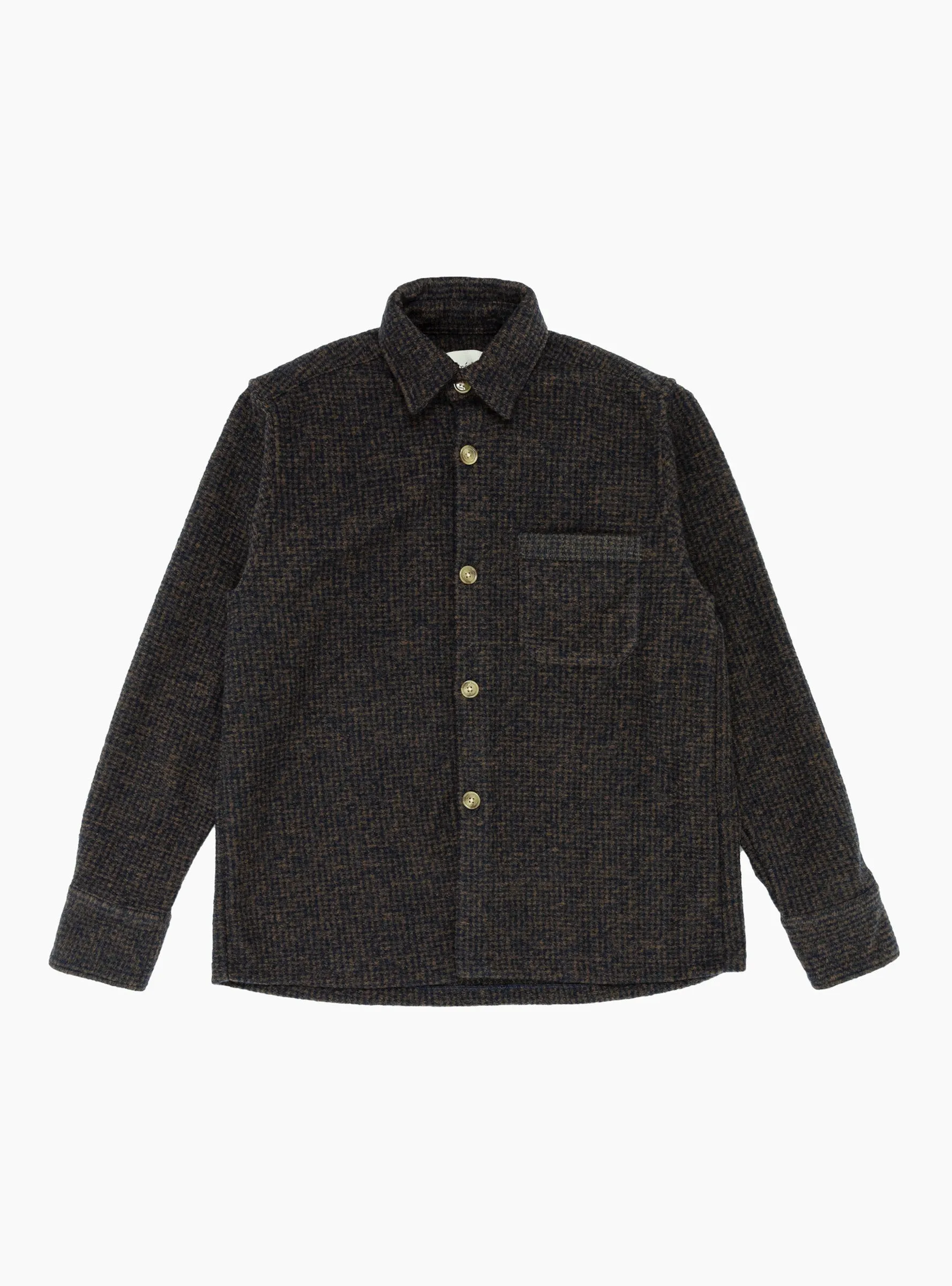 Ivy Wool Overshirt Navy Check
