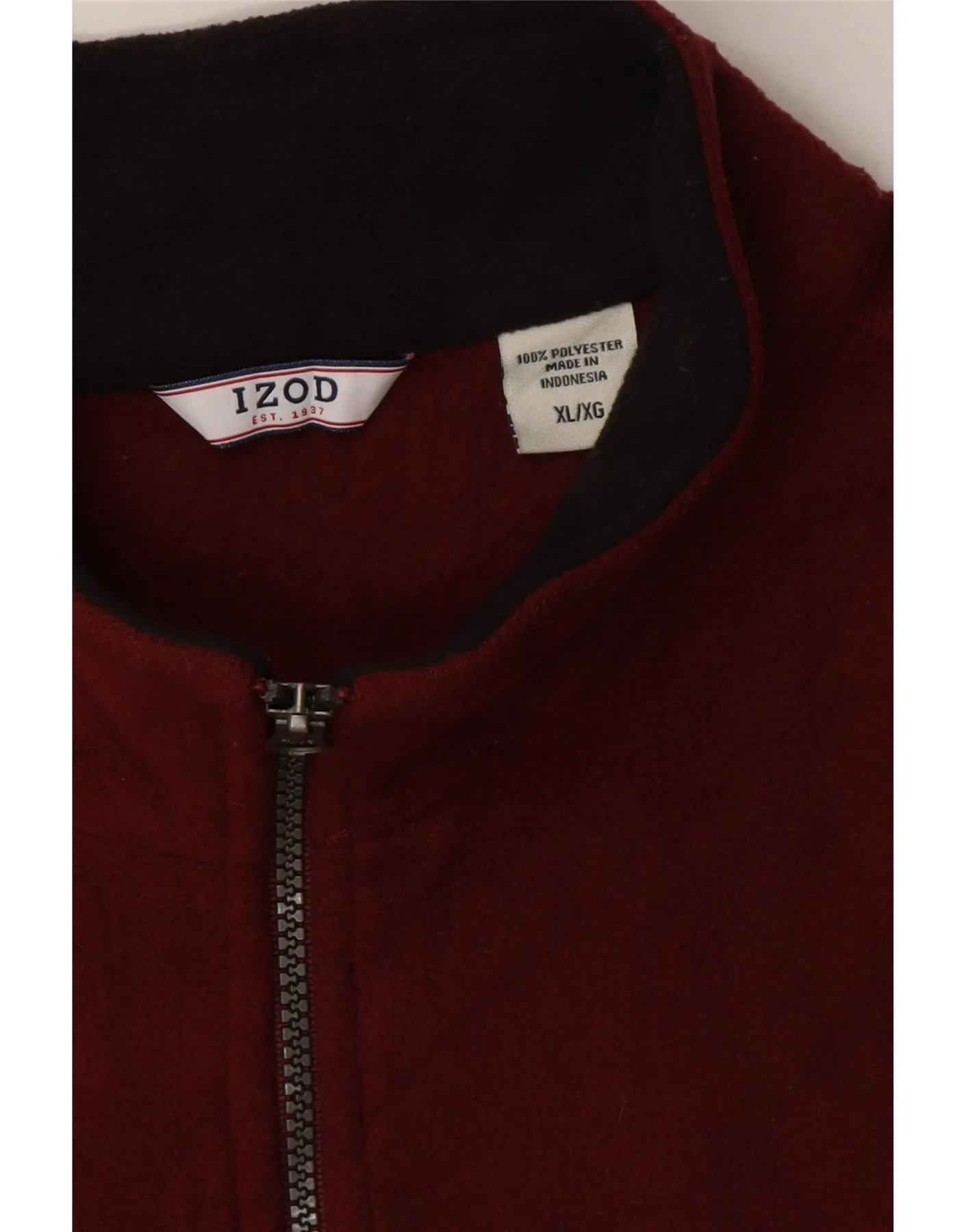IZOD Mens Fleece Gilet UK 42 XL Burgundy Polyester