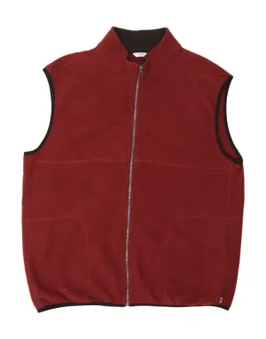 IZOD Mens Fleece Gilet UK 42 XL Burgundy Polyester