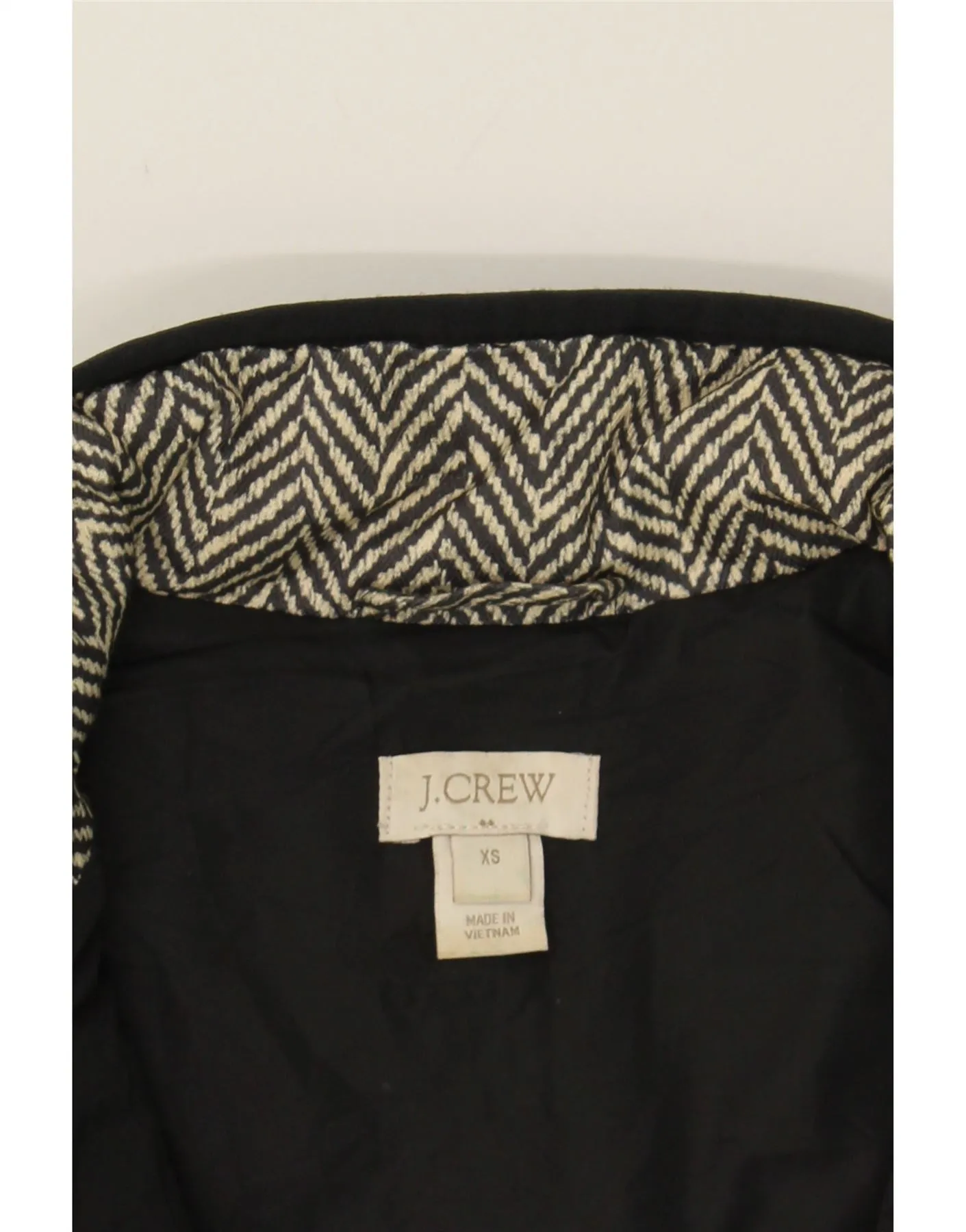 J. CREW Womens Quilted Gilet UK 6 XS Black Herringbone Polyester
