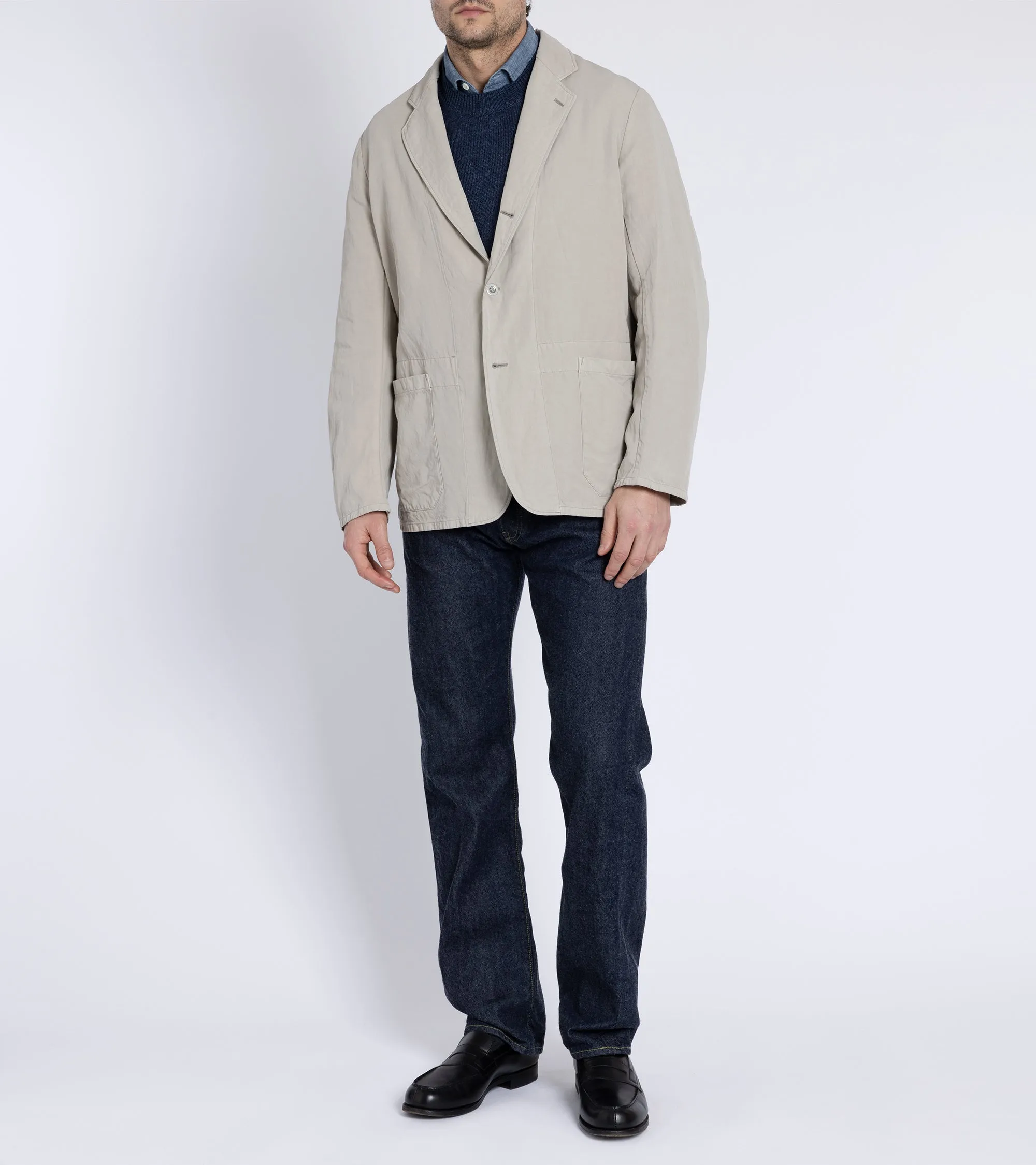 Kaptain Sunshine Cotton Linen Take Easy Jacket: Vintage Khaki