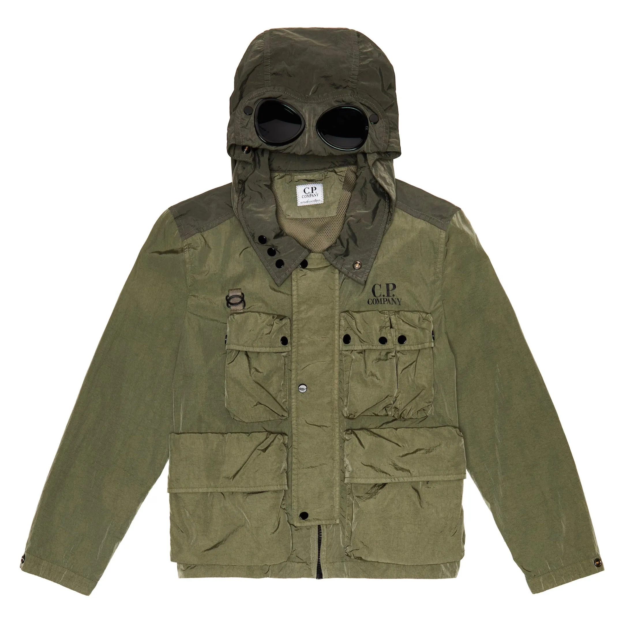 Kids CP Company Green Chrome Goggle Jacket