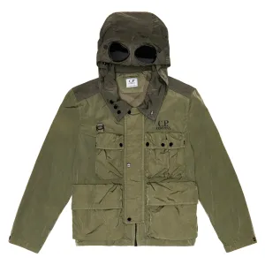 Kids CP Company Green Chrome Goggle Jacket