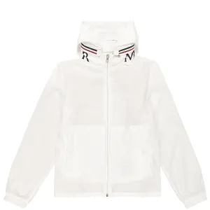 Kids Moncler Aidrian White Logo Jacket