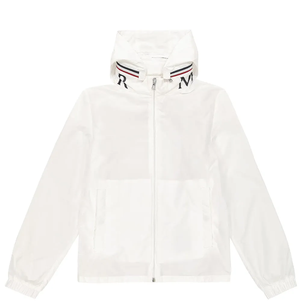 Kids Moncler Aidrian White Logo Jacket