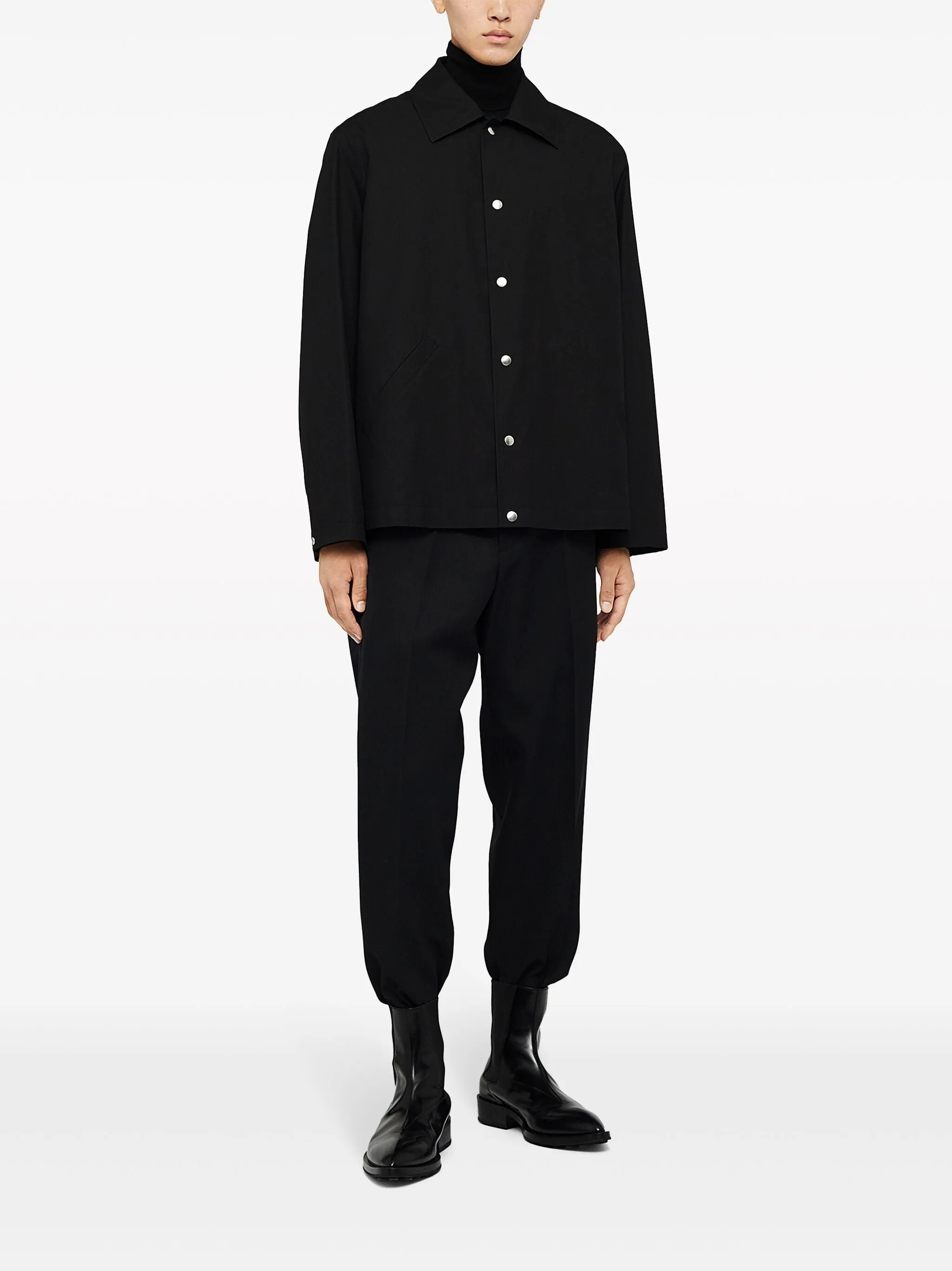 LOGO-PRINT COTTON SHIRT JACKET