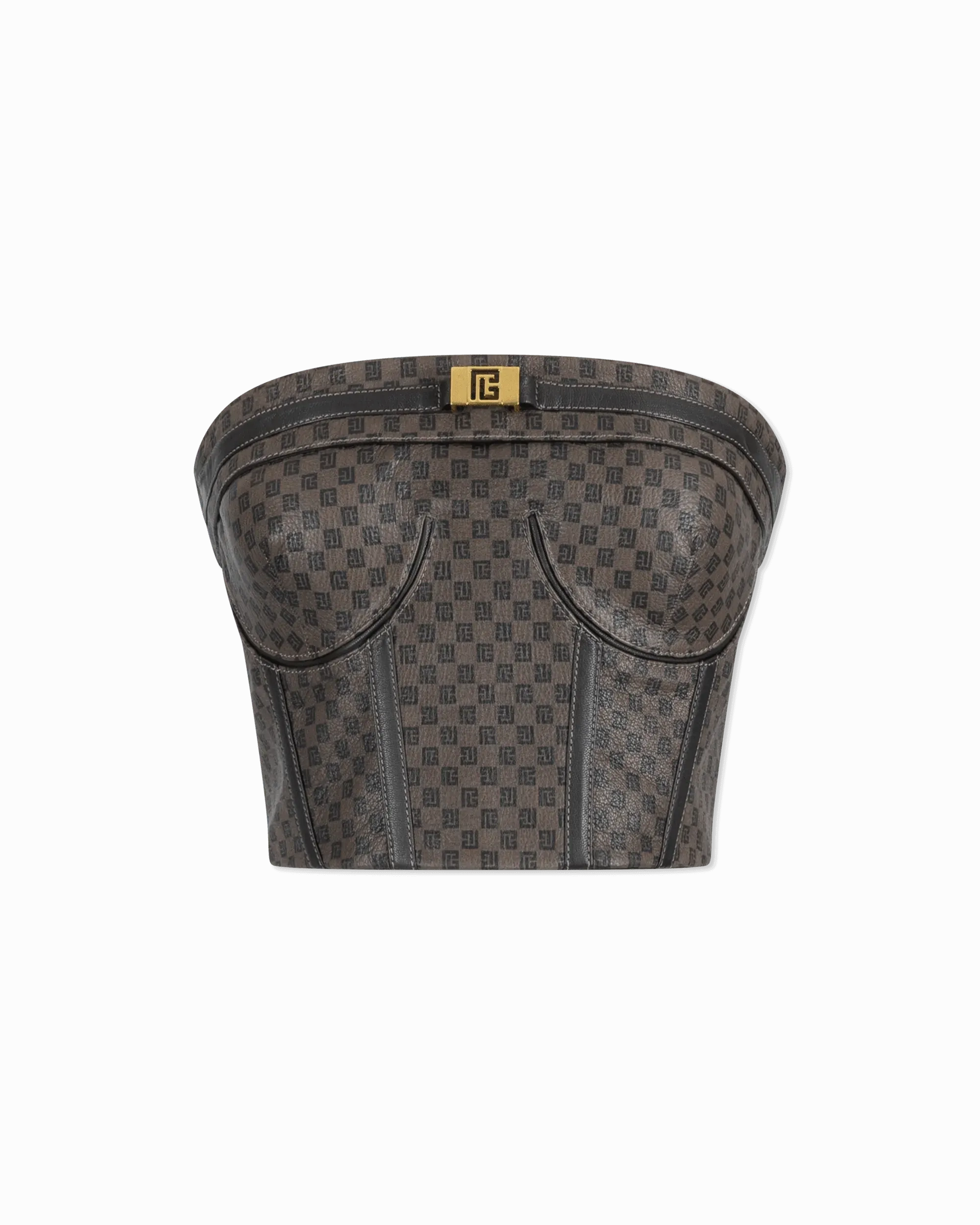 Mini Monogram Leather Bustier Top