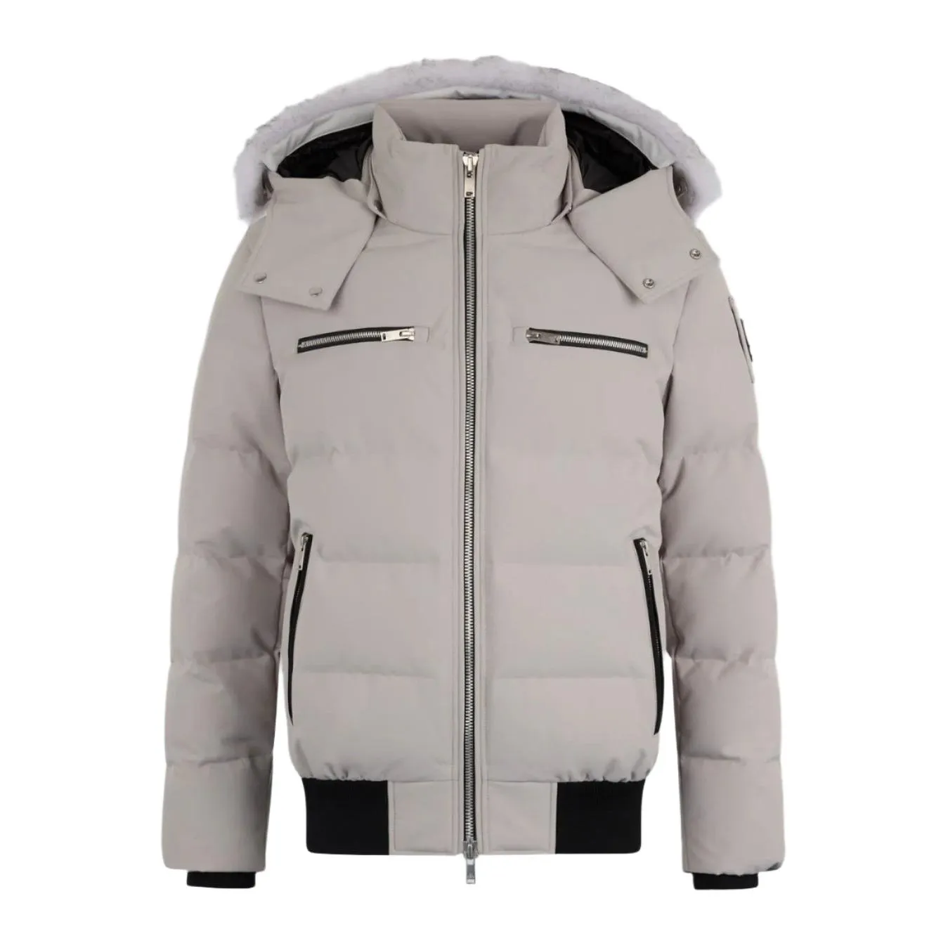 Moose Knuckles CLOUD SHEARLING BOMBER JACKET Stone White