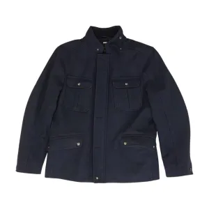 Navy Solid Bomber Coat