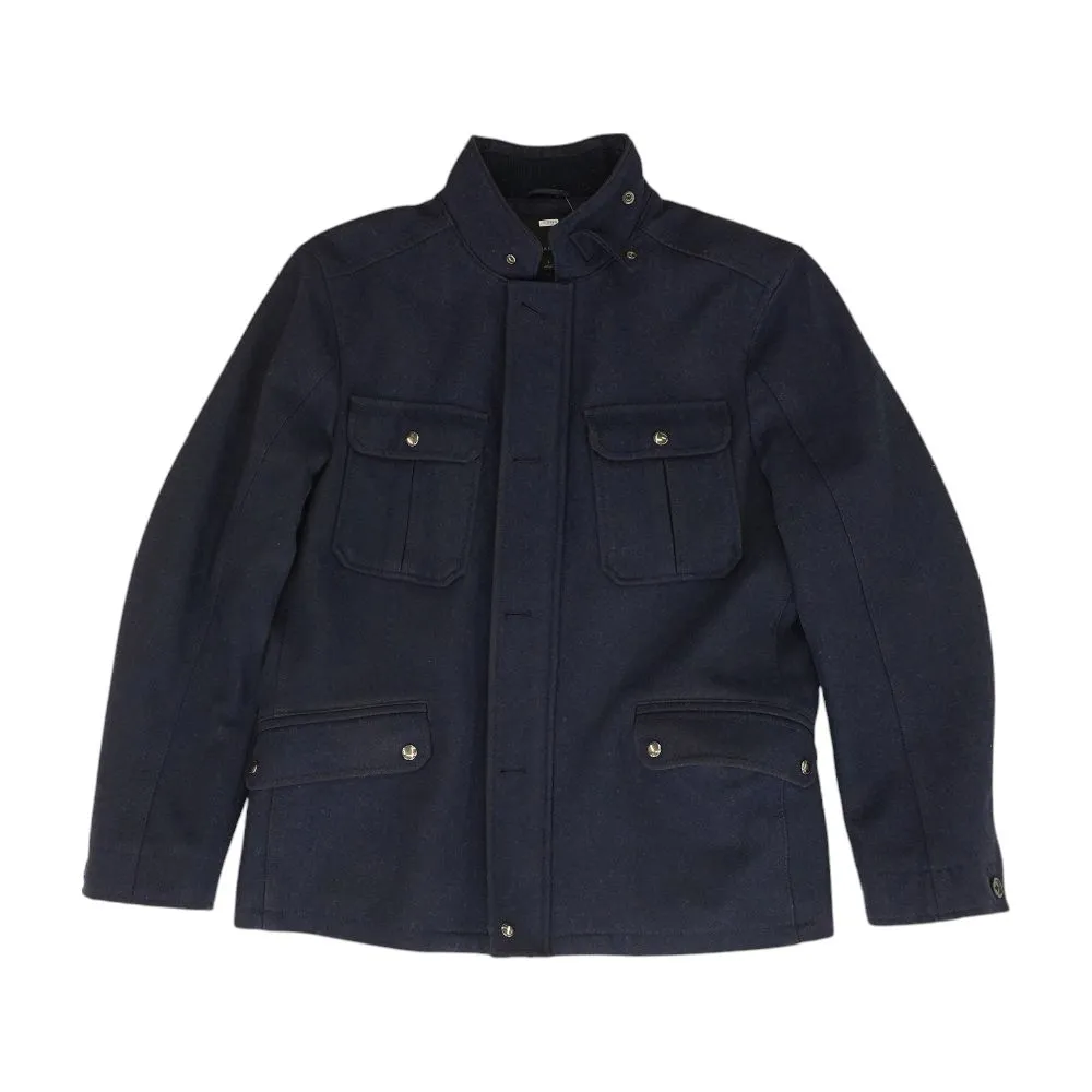 Navy Solid Bomber Coat