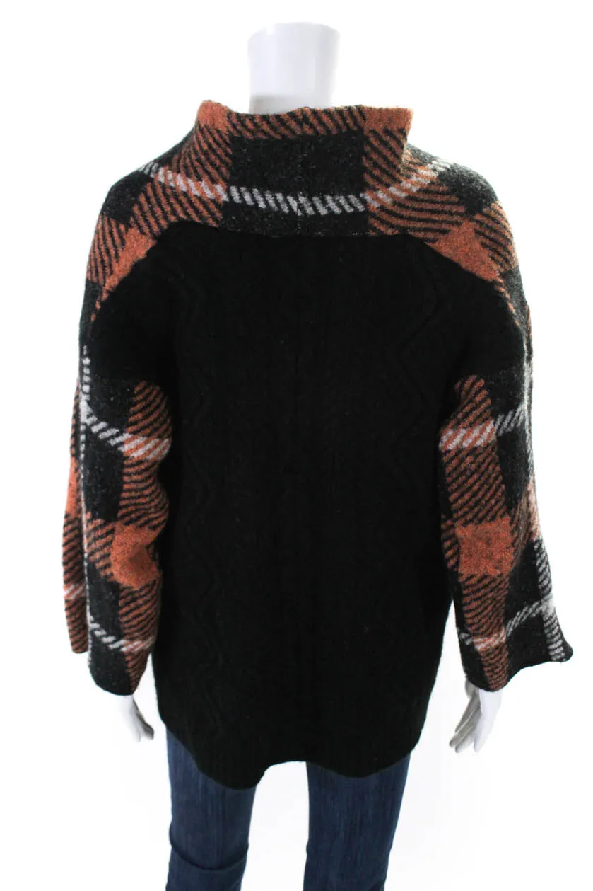 (nude) Womens Orange Plaid Jacket Orange